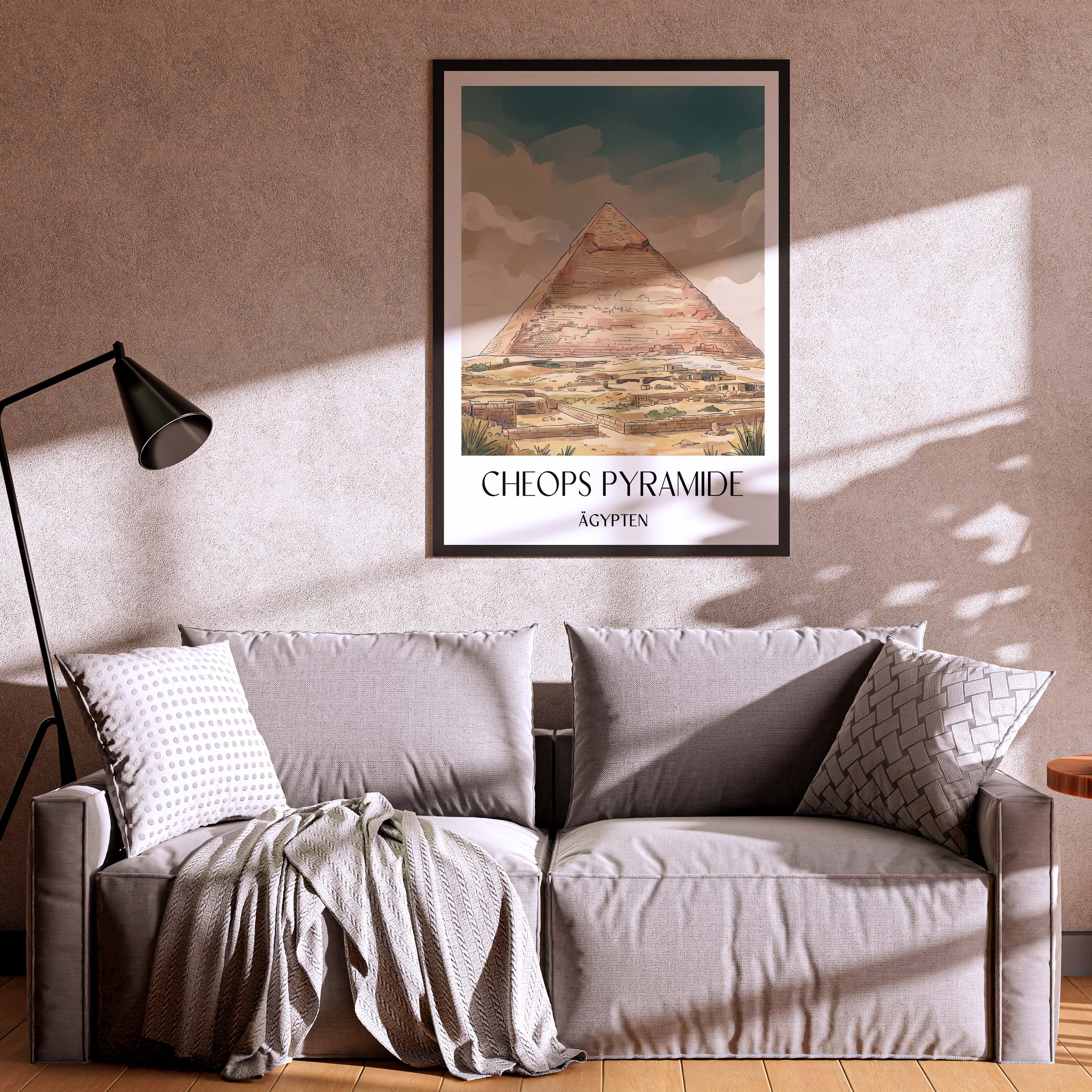 cheops-pyramide-ägypten-poster-aquarell