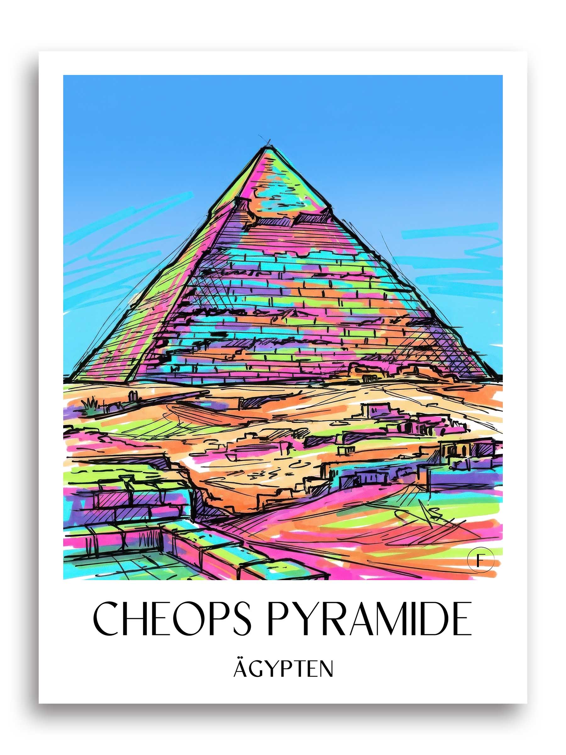cheops-pyramide-ägypten-poster-graffiti
