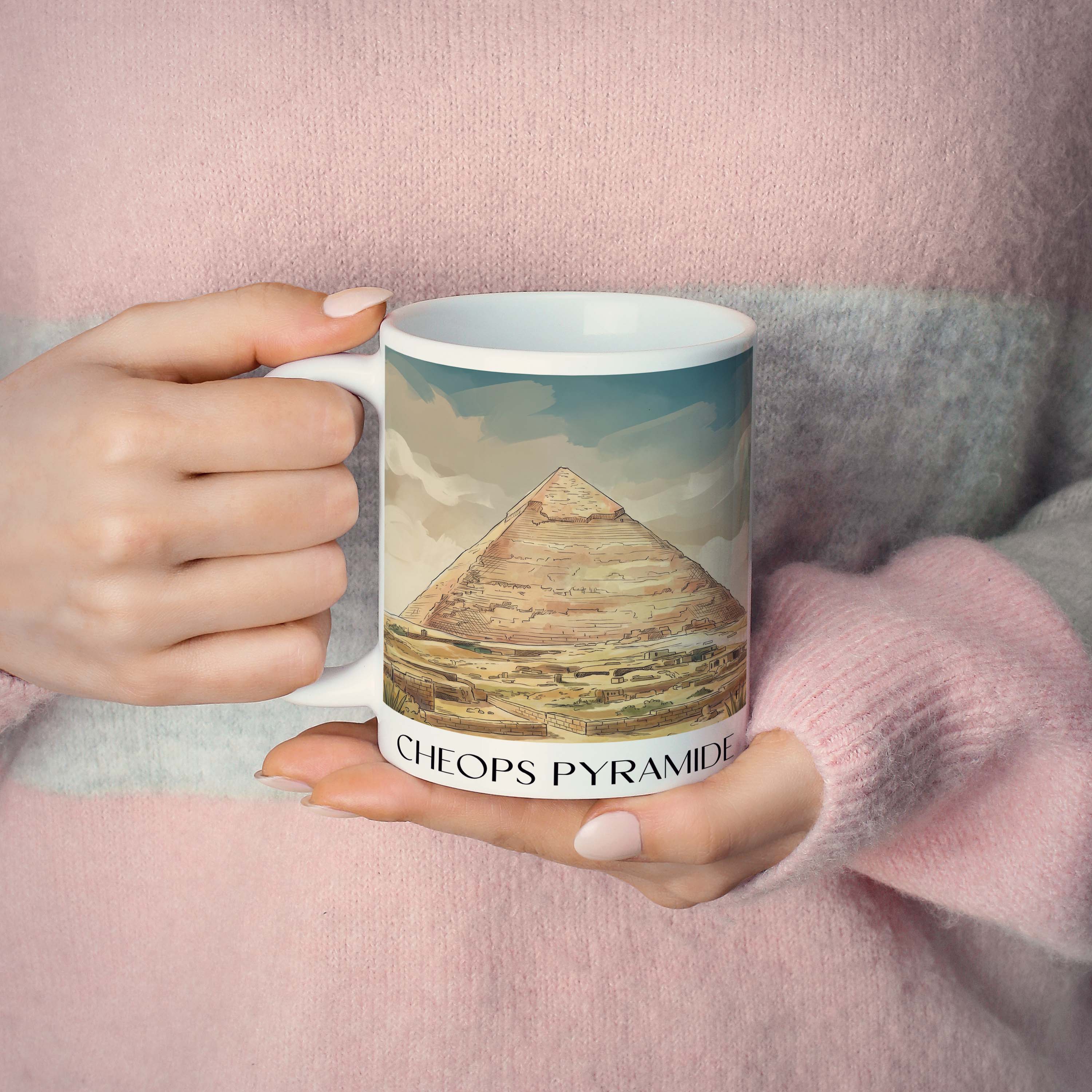 cheops-pyramide-ägypten-kaffeebecher-aquarell