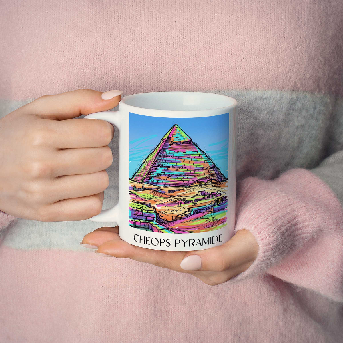 cheops-pyramide-ägypten-kaffeebecher-graffiti