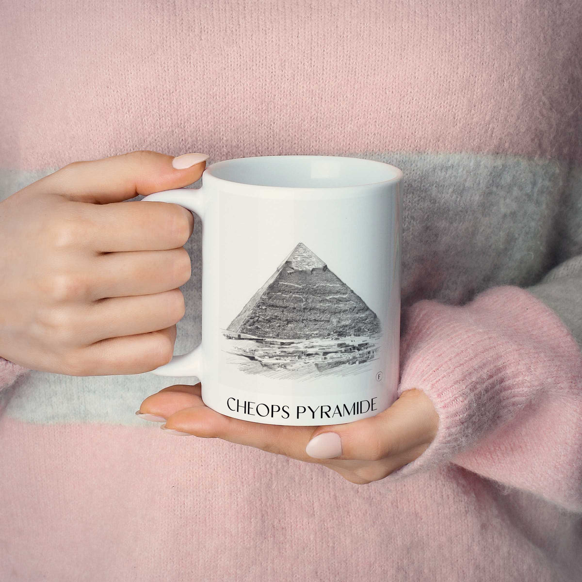 cheops-pyramide-ägypten-kaffeebecher-bleistift-zeichnung-drawing