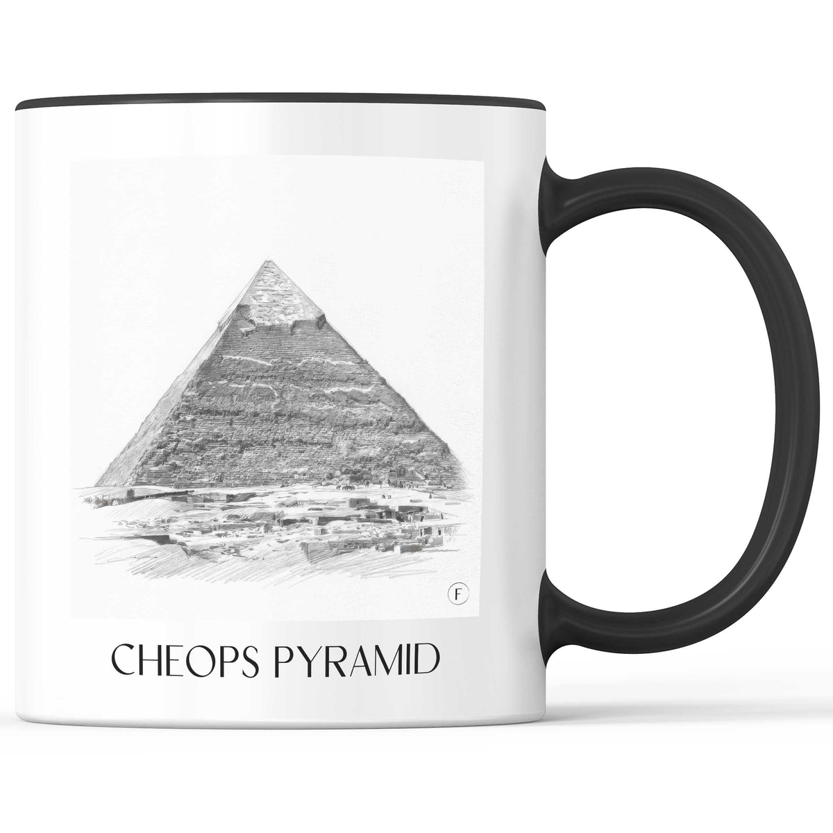 Cheops Pyramide - Ägypten Becher - Kaffeetasse im Zeichnung Stil - favplace
