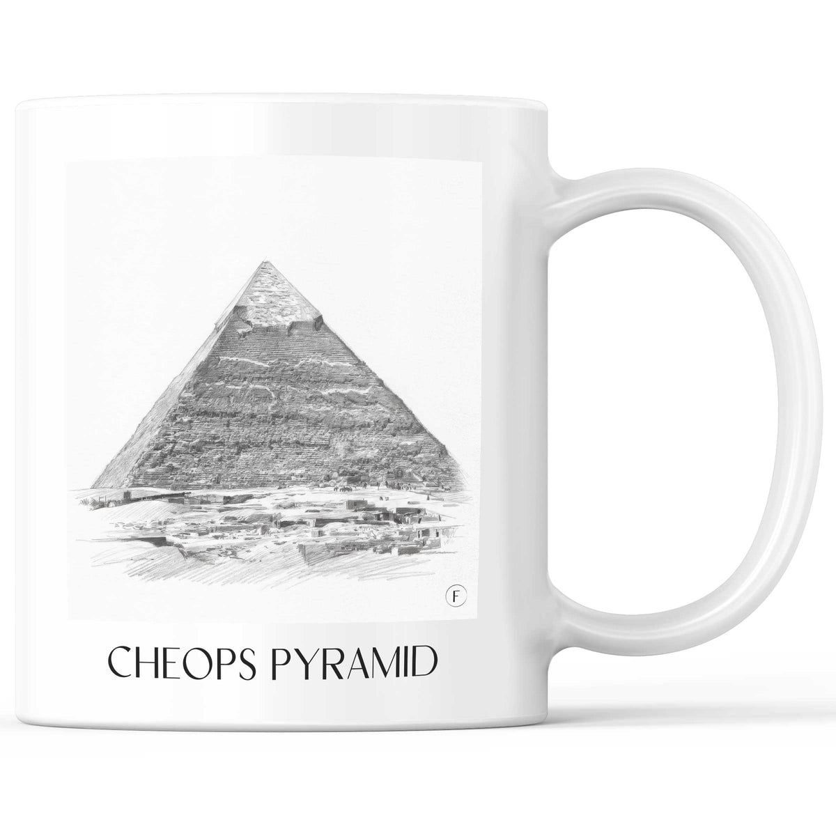Cheops Pyramide - Ägypten Becher - Kaffeetasse im Zeichnung Stil - favplace