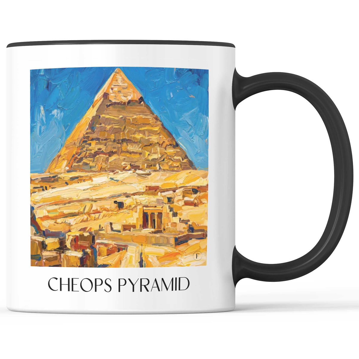 Cheops Pyramide - Ägypten Becher - Kaffeetasse im Ölgemälde Stil - favplace