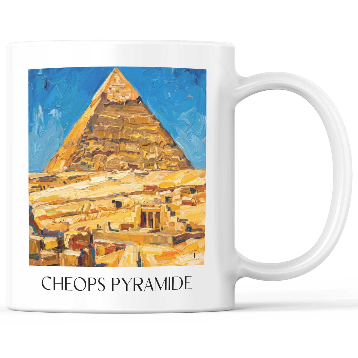 Cheops Pyramide - Ägypten Becher - Kaffeetasse im Ölgemälde Stil - favplace