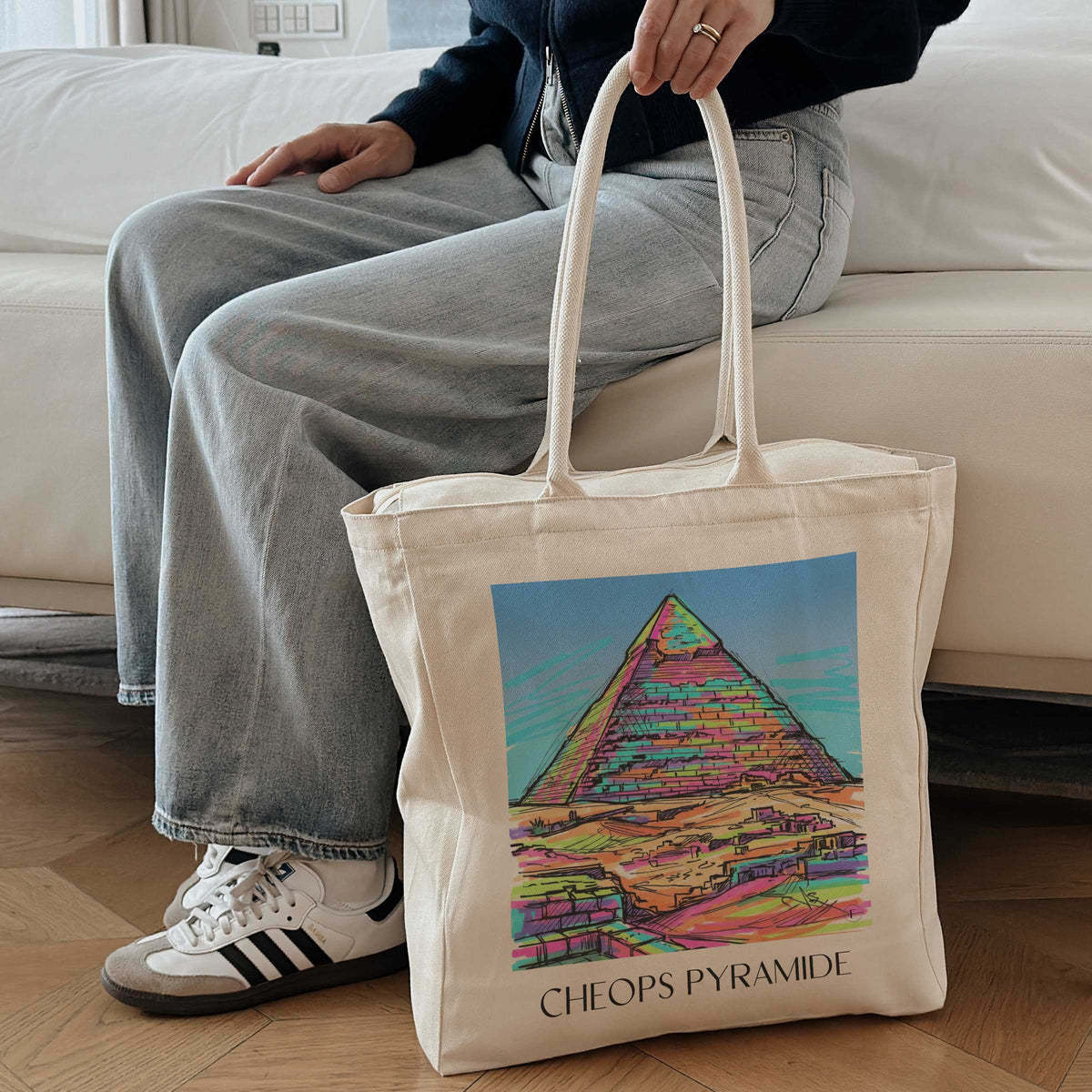 cheops-pyramide-ägypten-einkaufstasche-graffiti