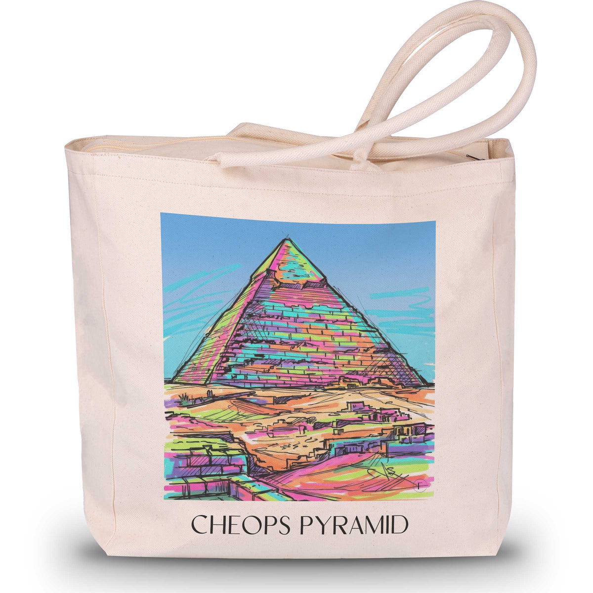 Cheops Pyramide - Ägypten Tote Bag - Einkaufstasche im Tag Graffiti Stil - favplace