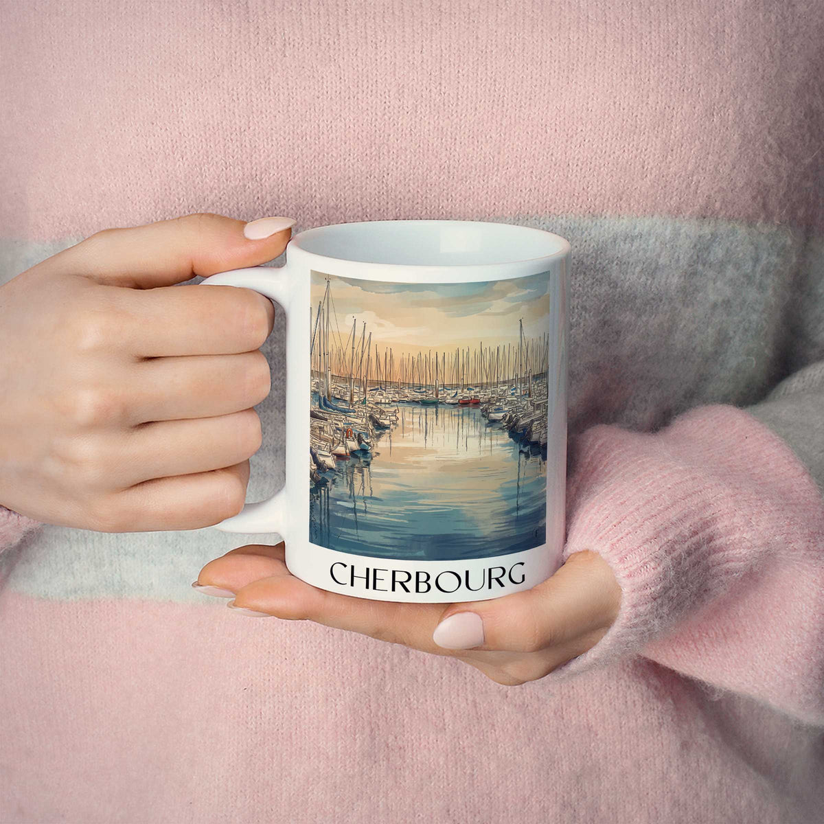 cherbourg-cotentin-frankreich-kaffeebecher-aquarell