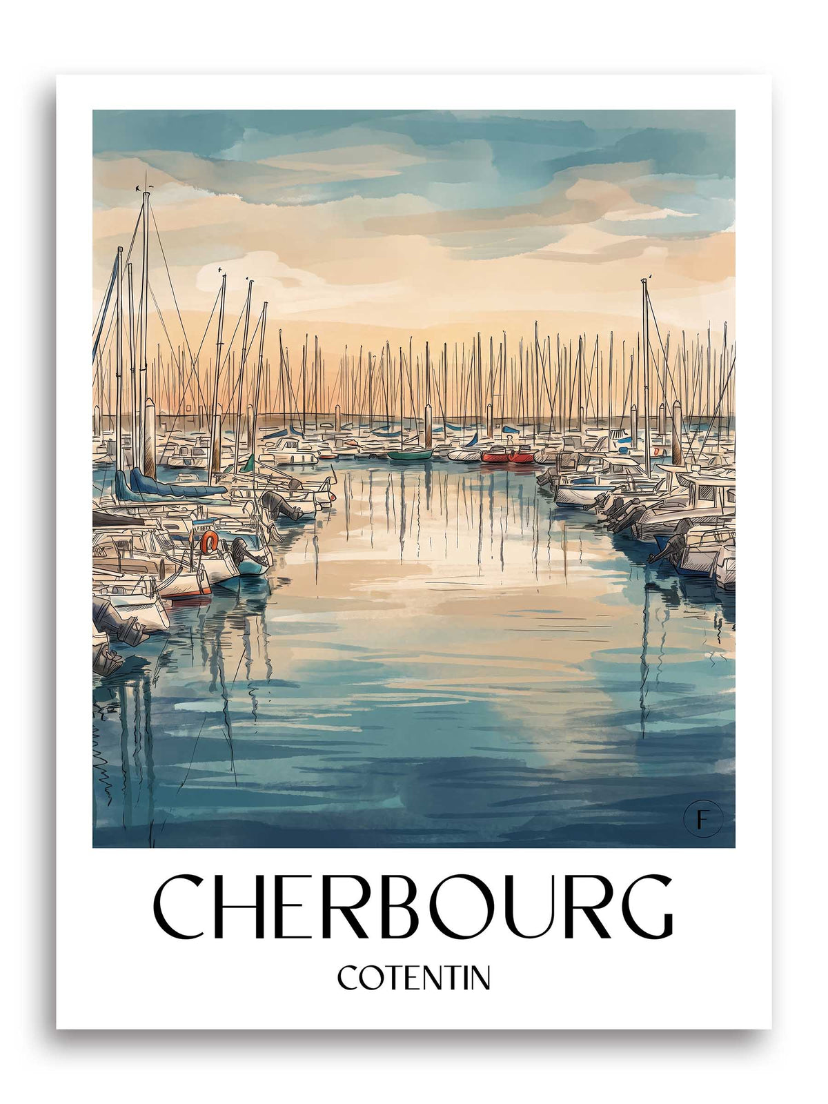 cherbourg-cotentin-frankreich-poster-aquarell
