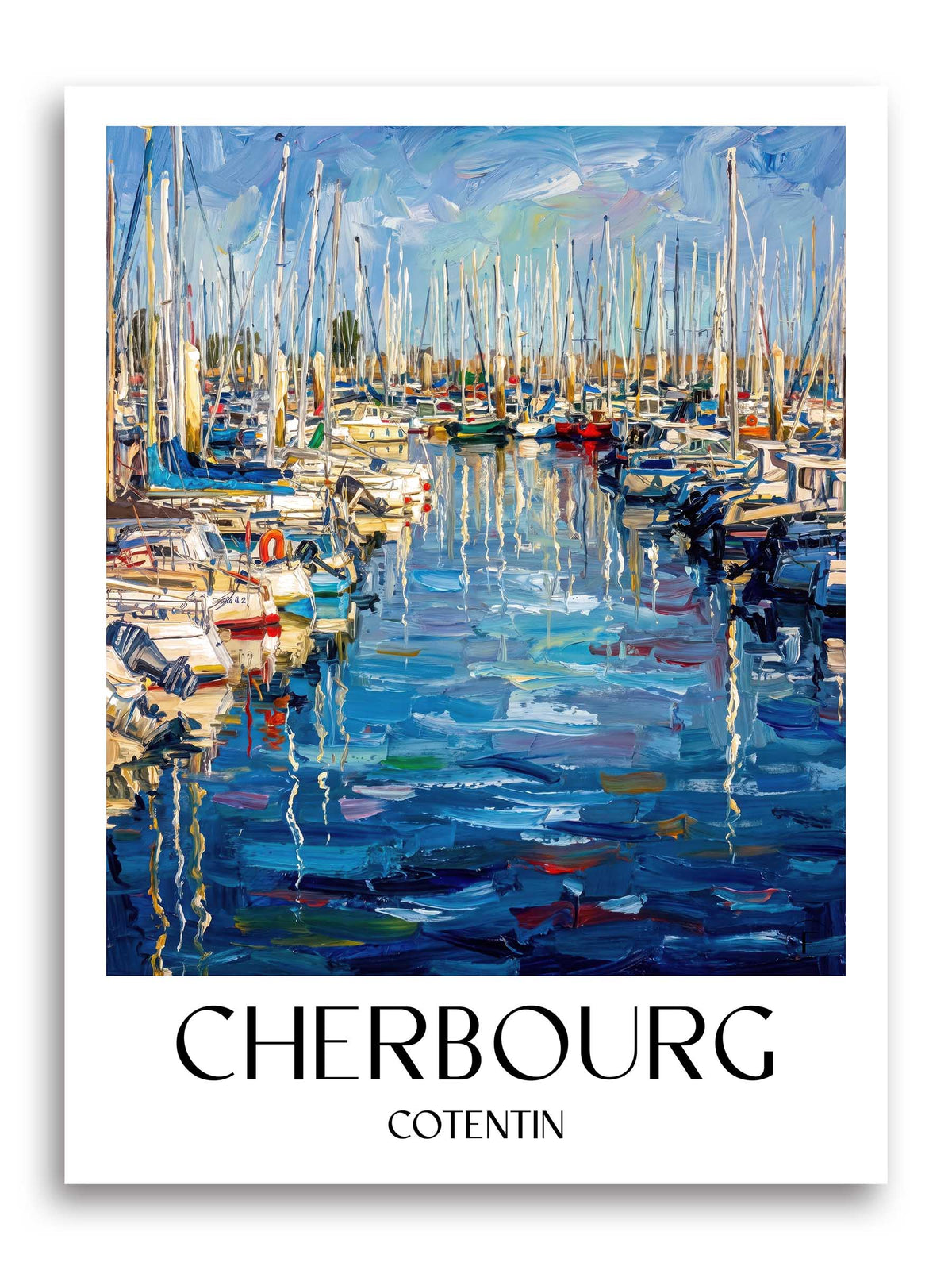 Cherbourg Poster - Cotentin - Frankreich Kunstdruck - Ölgemälde von A4 bis A1 - favplace