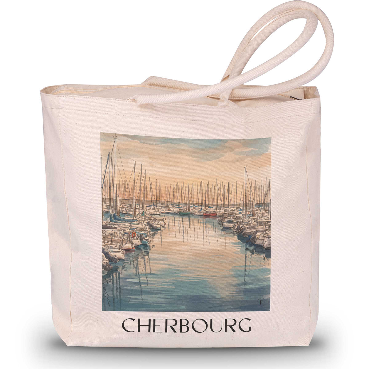 cherbourg-cotentin-frankreich-einkaufstasche-aquarell