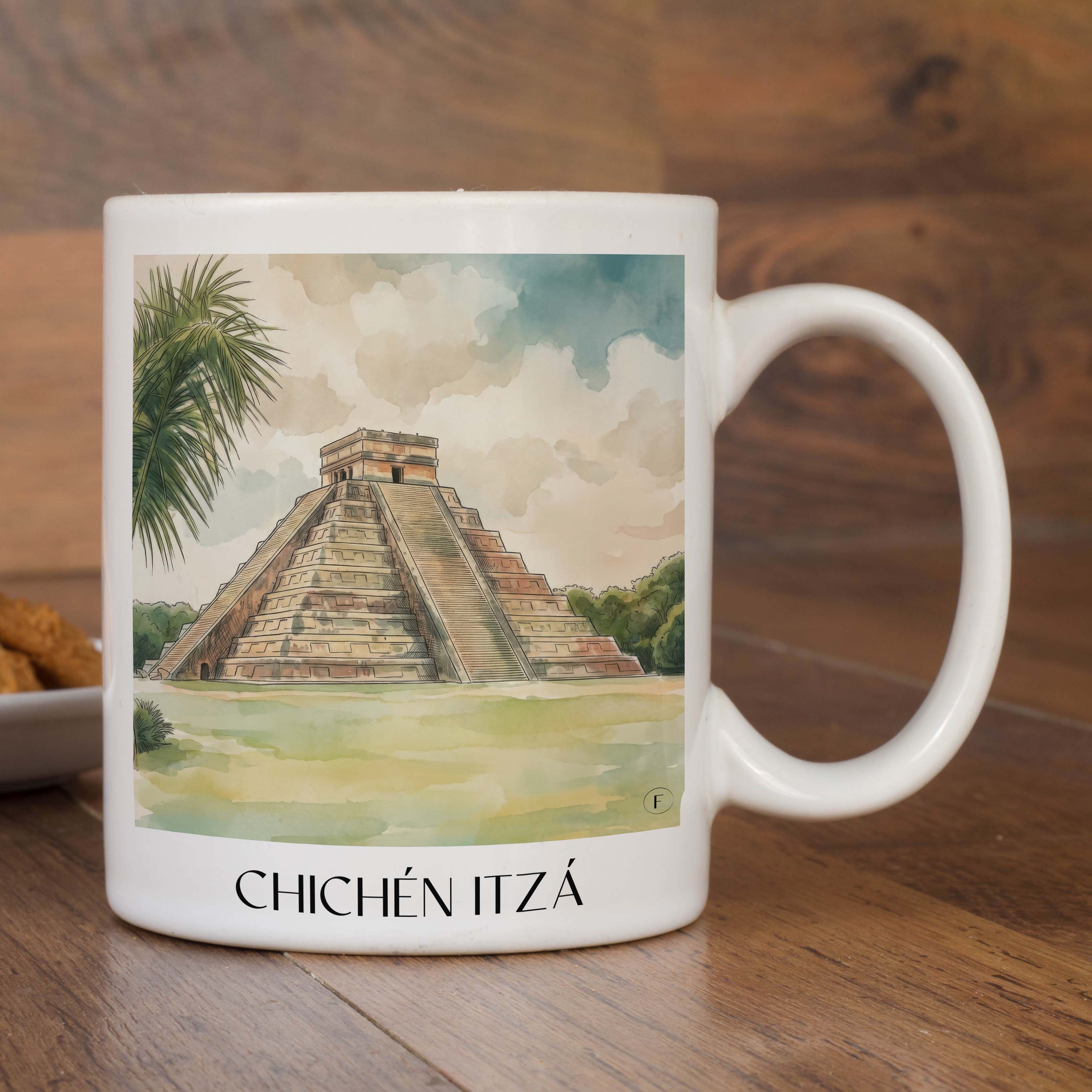 chichén-itzá-mexiko-kaffeebecher-aquarell