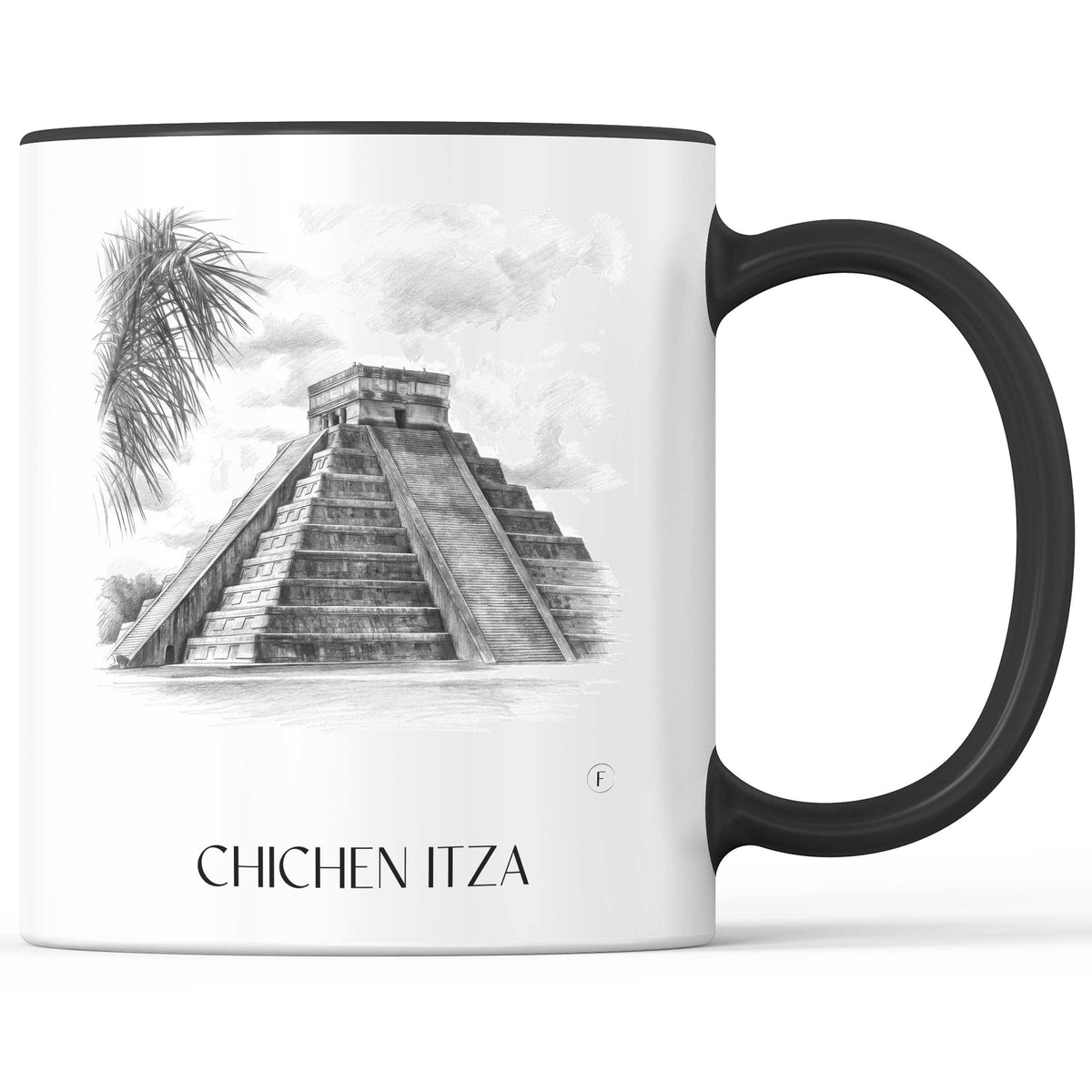 Chichén Itzá - Mexiko Becher - Kaffeetasse im Zeichnung Stil - favplace