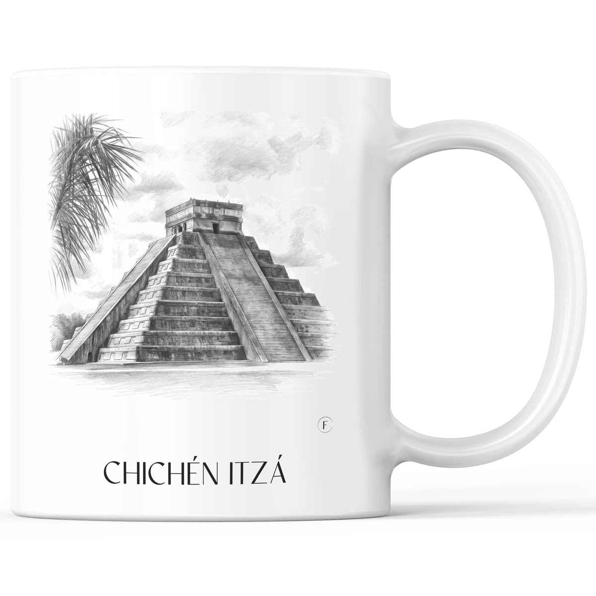 Chichén Itzá - Mexiko Becher - Kaffeetasse im Zeichnung Stil - favplace