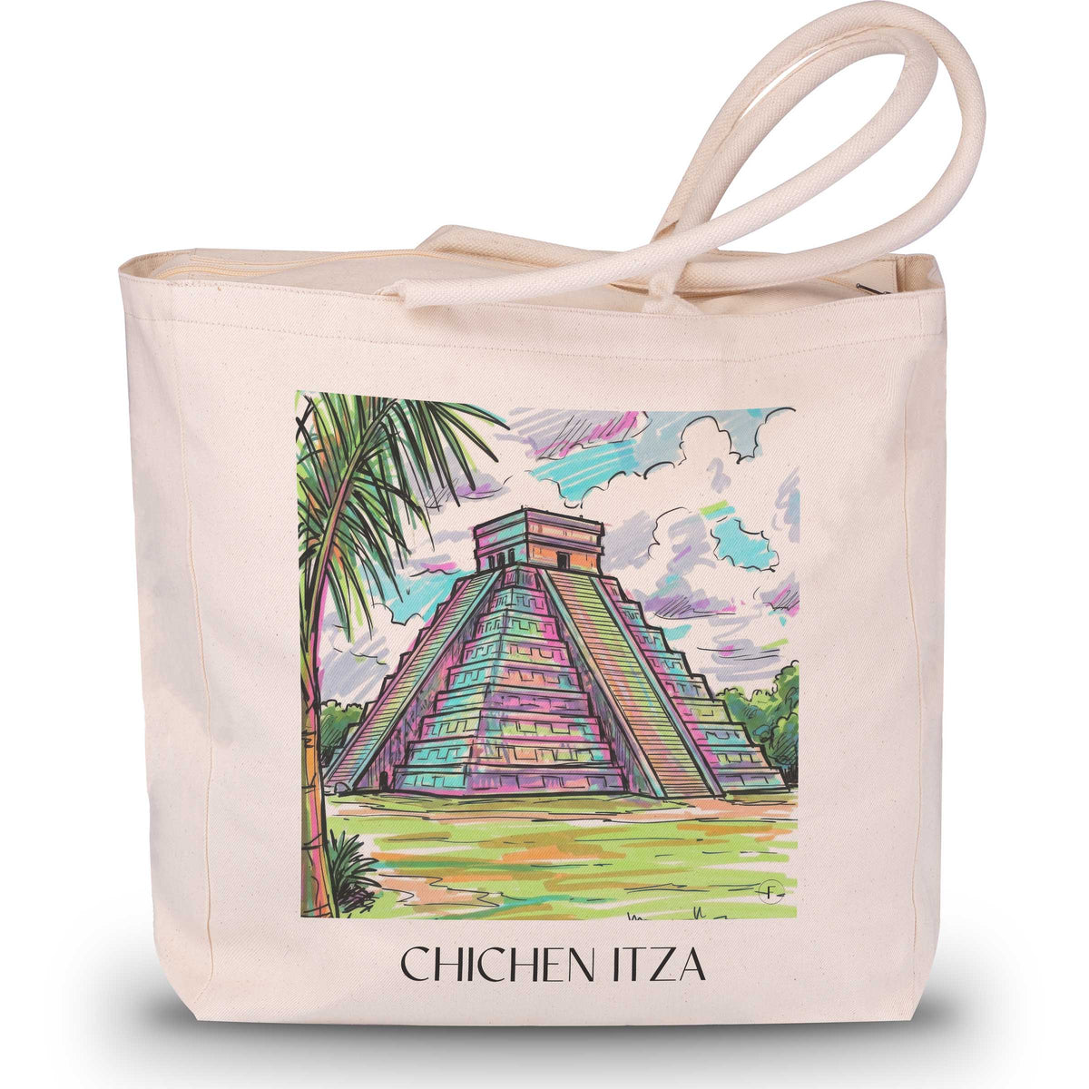Chichén Itzá - Mexiko Tote Bag - Einkaufstasche im Tag Graffiti Stil - favplace