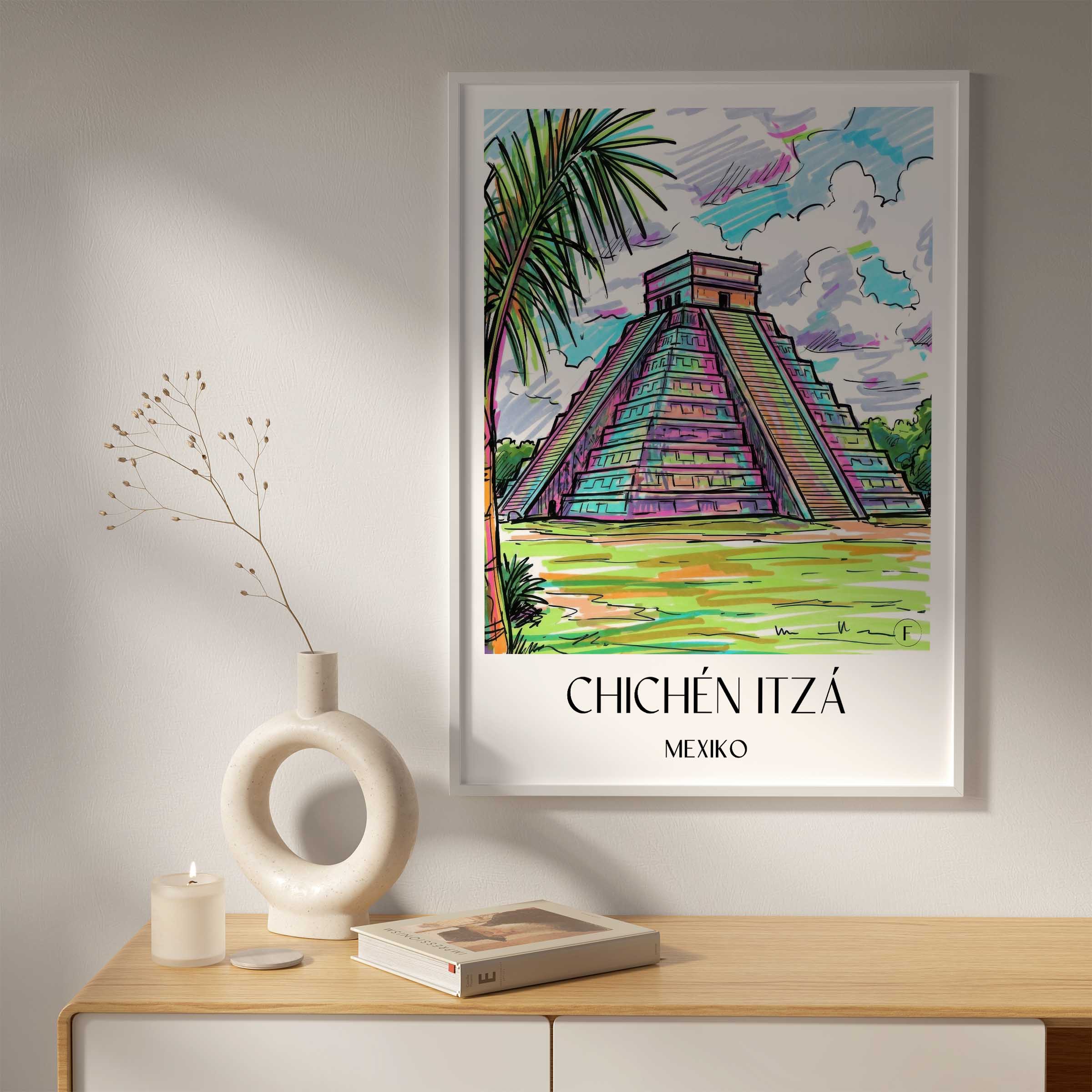 chichén-itzá-mexiko-poster-graffiti