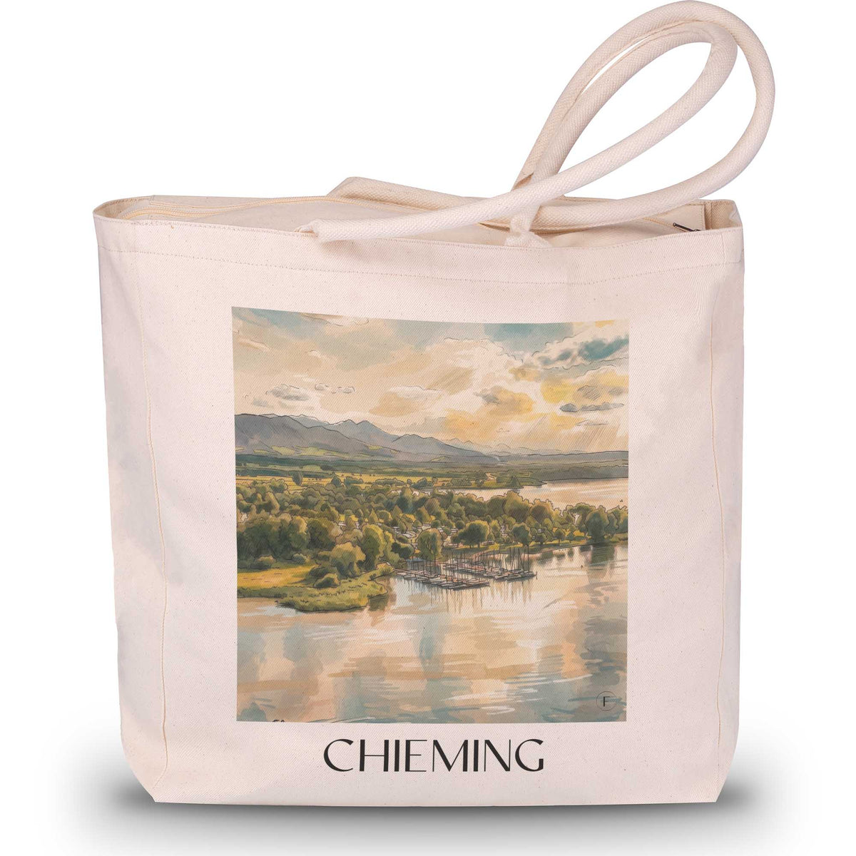 chieming-chiemgau-deutschland-einkaufstasche-aquarell