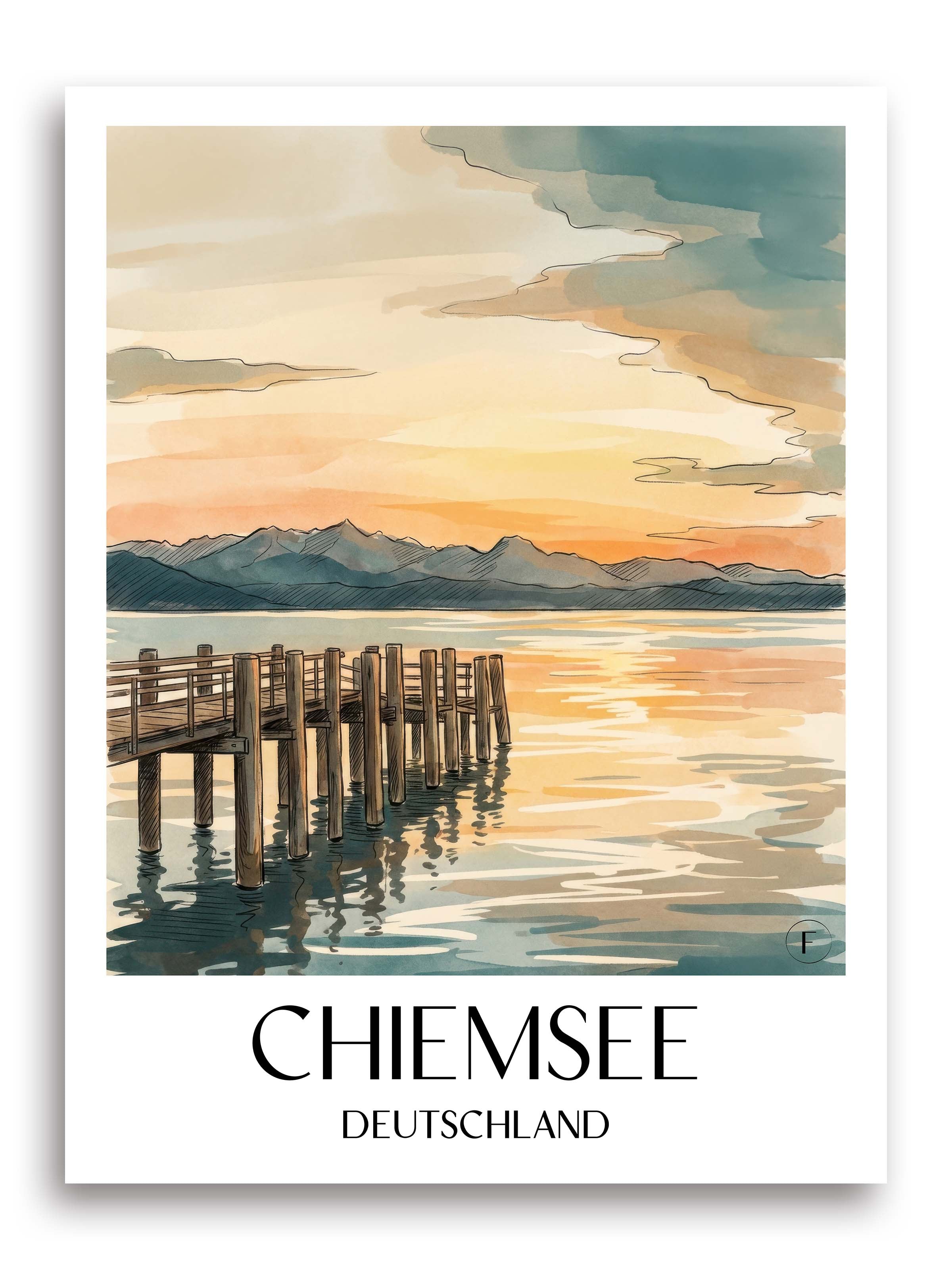 chiemsee-deutschland-poster-aquarell