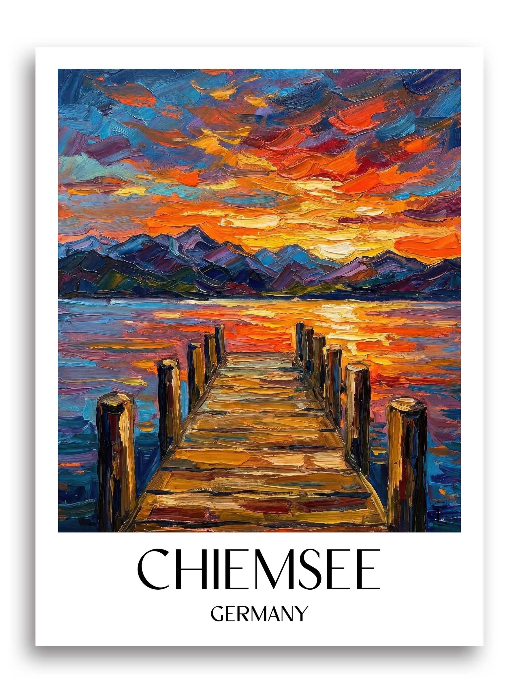 Chiemsee Poster - - Deutschland Kunstdruck - Ölgemälde von A4 bis A1 - favplace