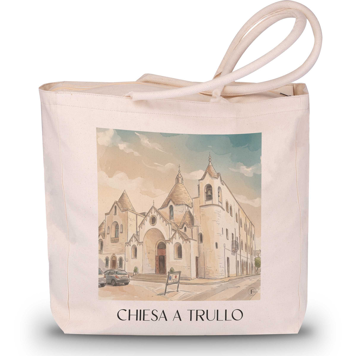 Chiesa a Trullo Shopping Tasche - Alberobello - Italien Tote Bag - Einkaufstasche im Aquarell Stil - favplace