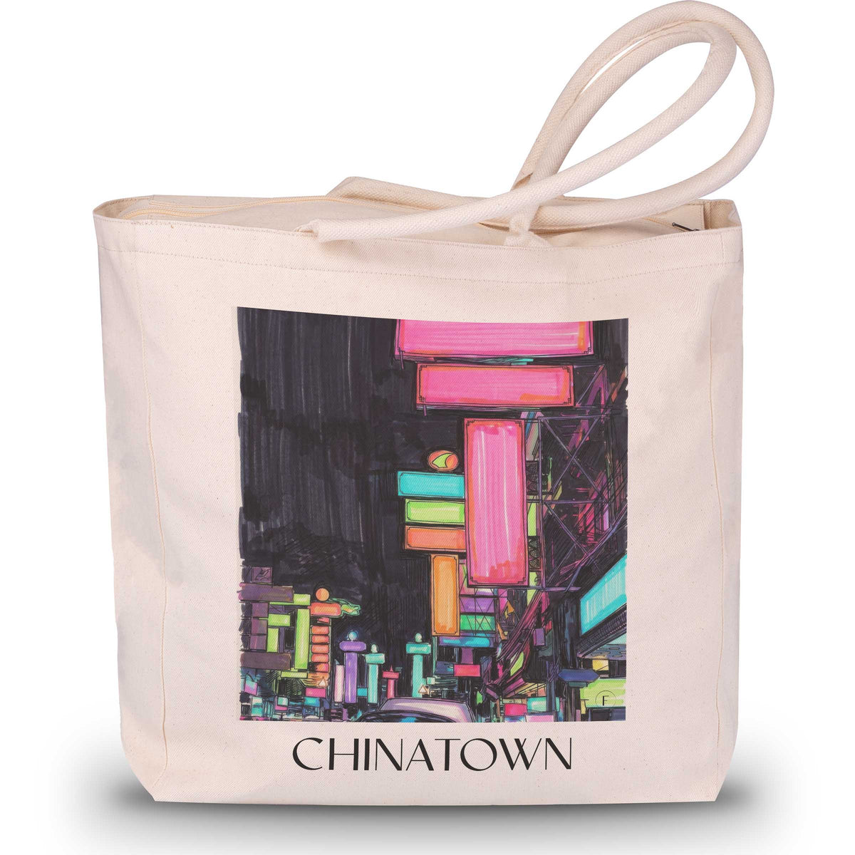 Chinatown Shopping Tasche - Bangkok - Thailand Tote Bag - Einkaufstasche im Tag Graffiti Stil - favplace