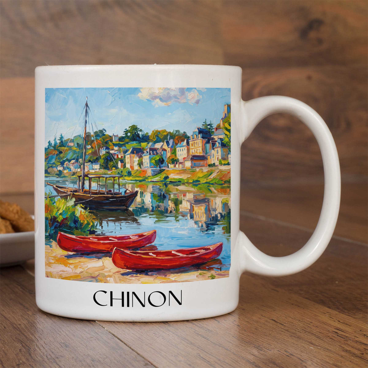 chinon-val-de-loire-frankreich-kaffeebecher-oil-painting-oelgemaelde