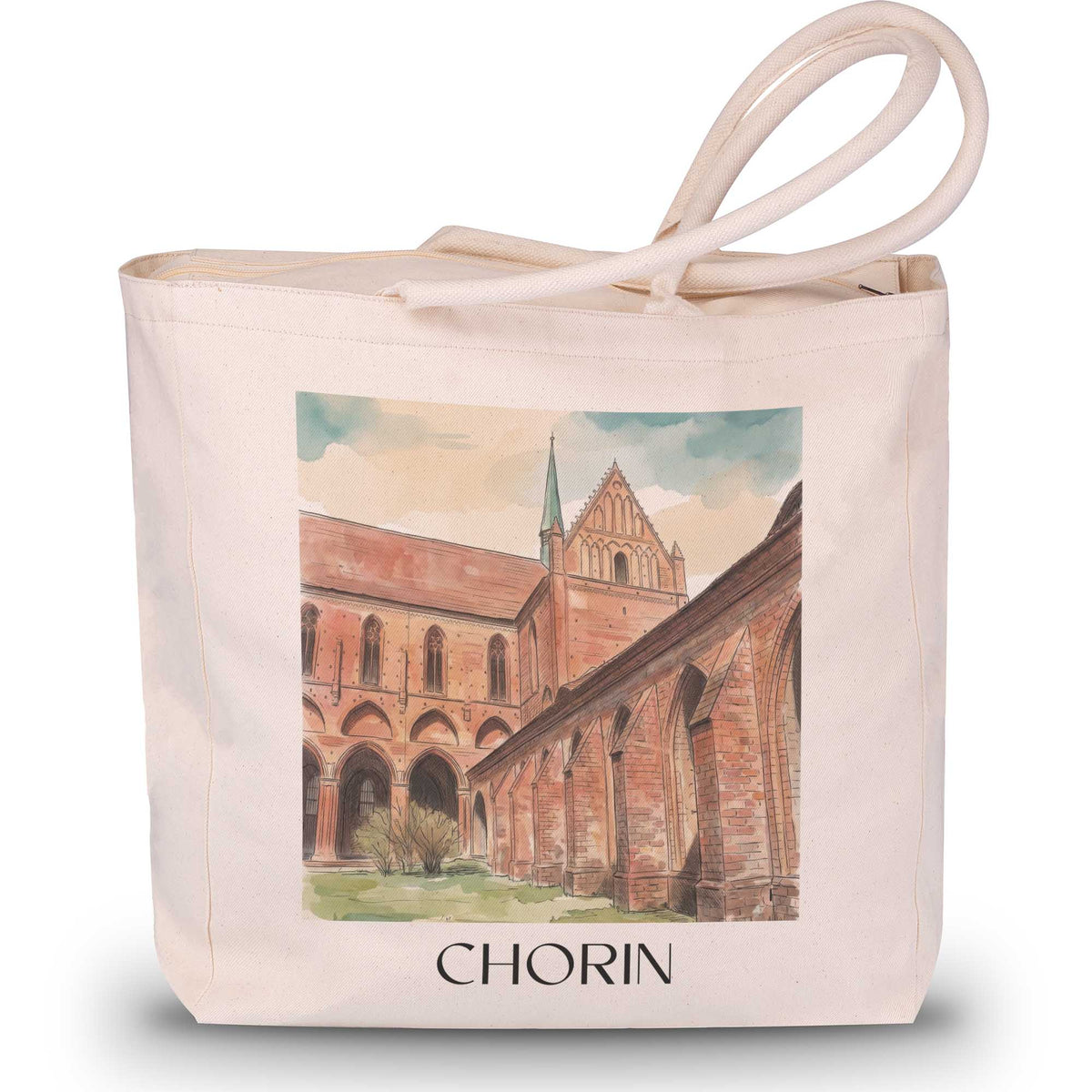 Chorin Shopping Tasche - Brandenburg - Deutschland Tote Bag - Einkaufstasche im Aquarell Stil - favplace