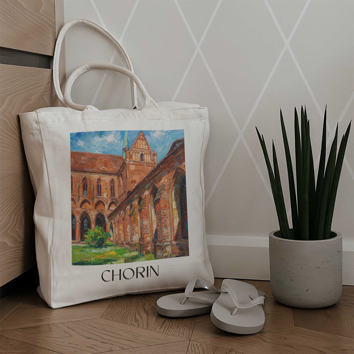 chorin-brandenburg-deutschland-einkaufstasche-oil-painting-oelgemaelde