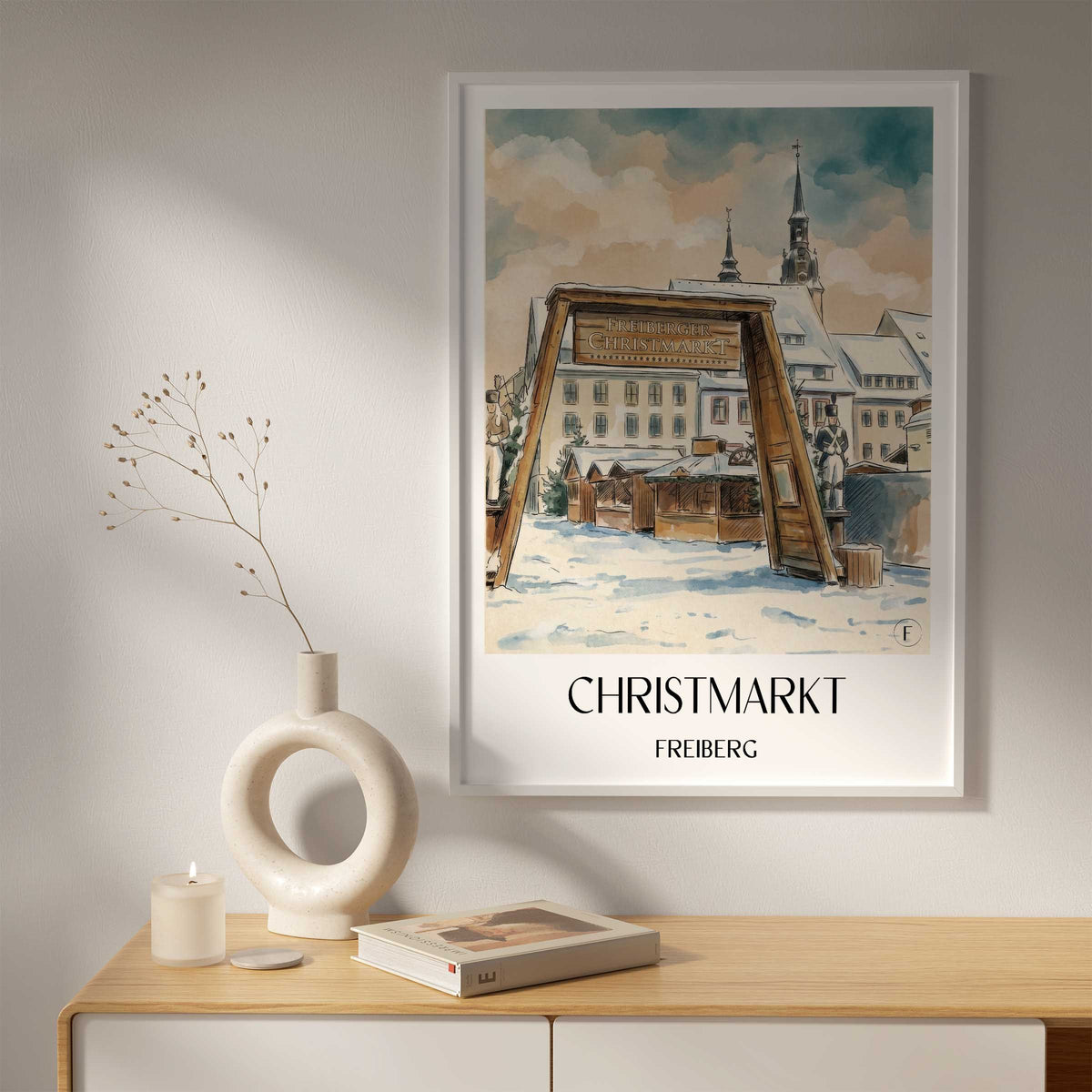 christmarkt-freiberg-deutschland-poster-aquarell