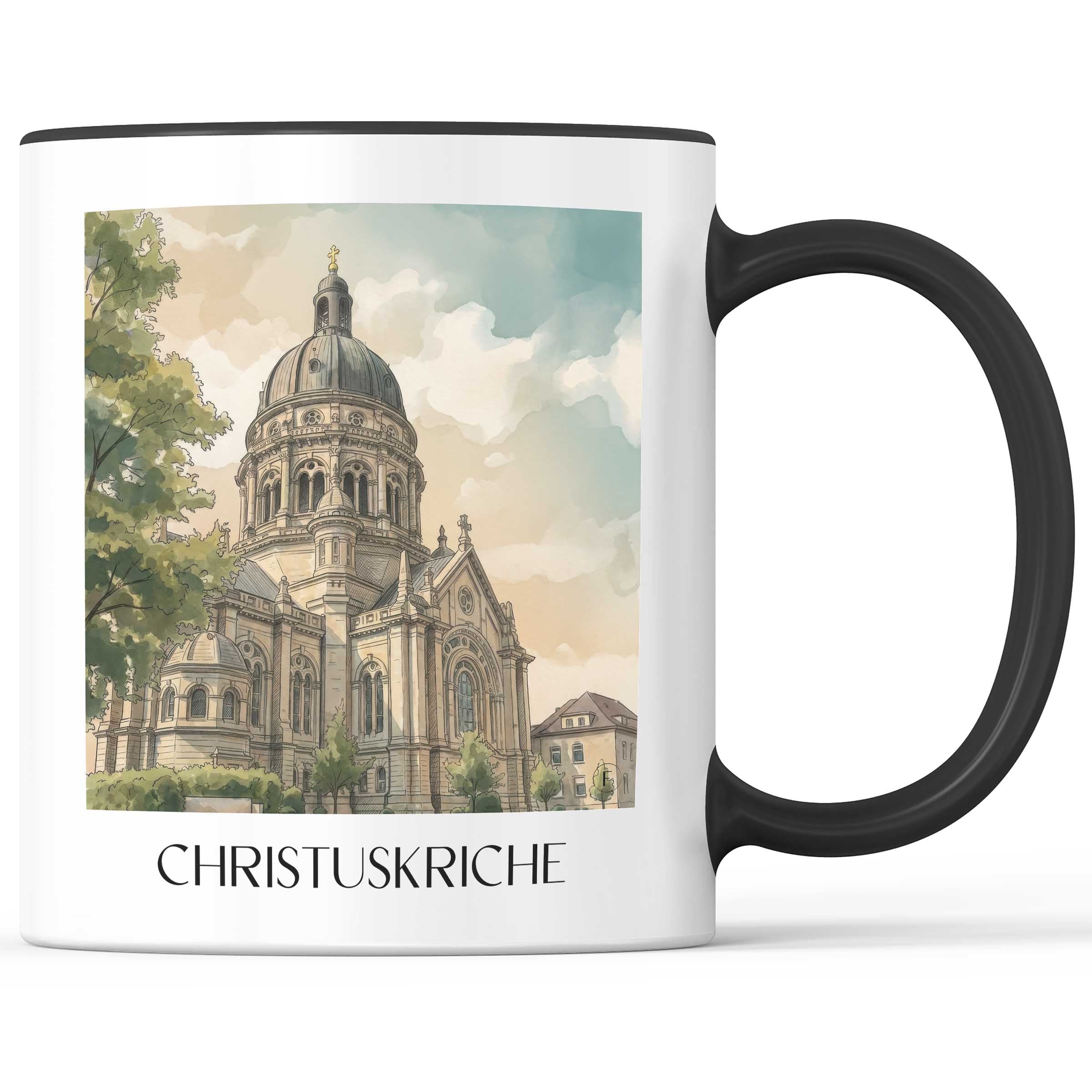 christuskriche-mainz-deutschland-kaffeebecher-aquarell