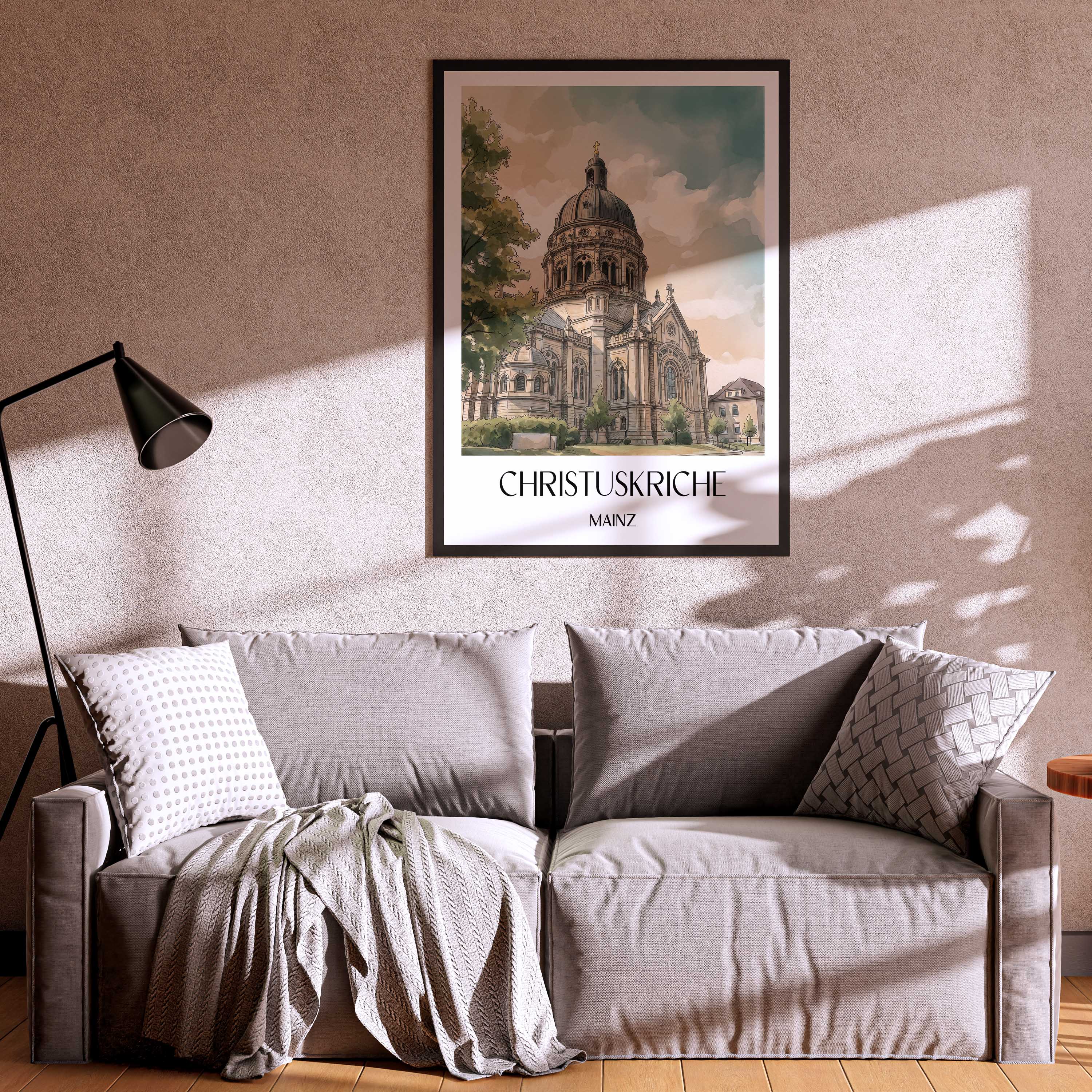 christuskriche-mainz-deutschland-poster-aquarell