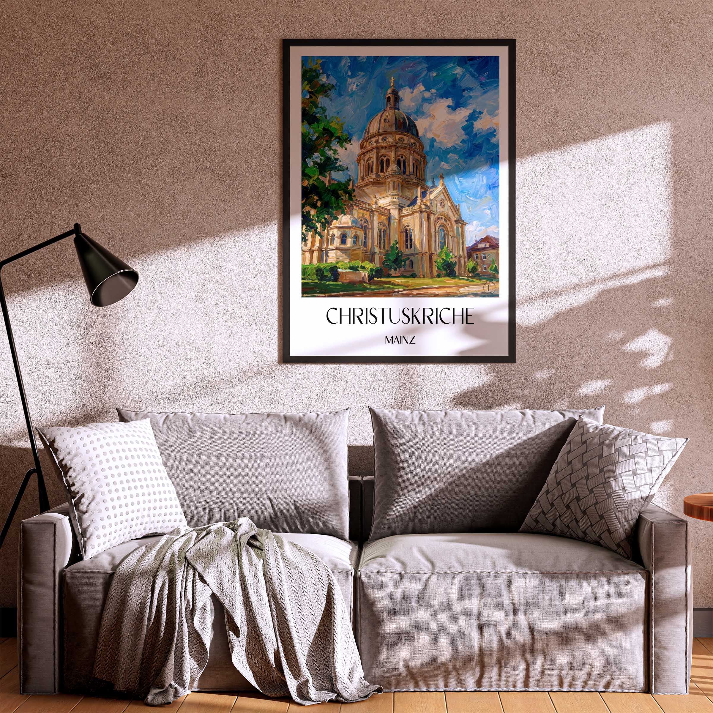 christuskriche-mainz-deutschland-poster-oil-painting-oelgemaelde