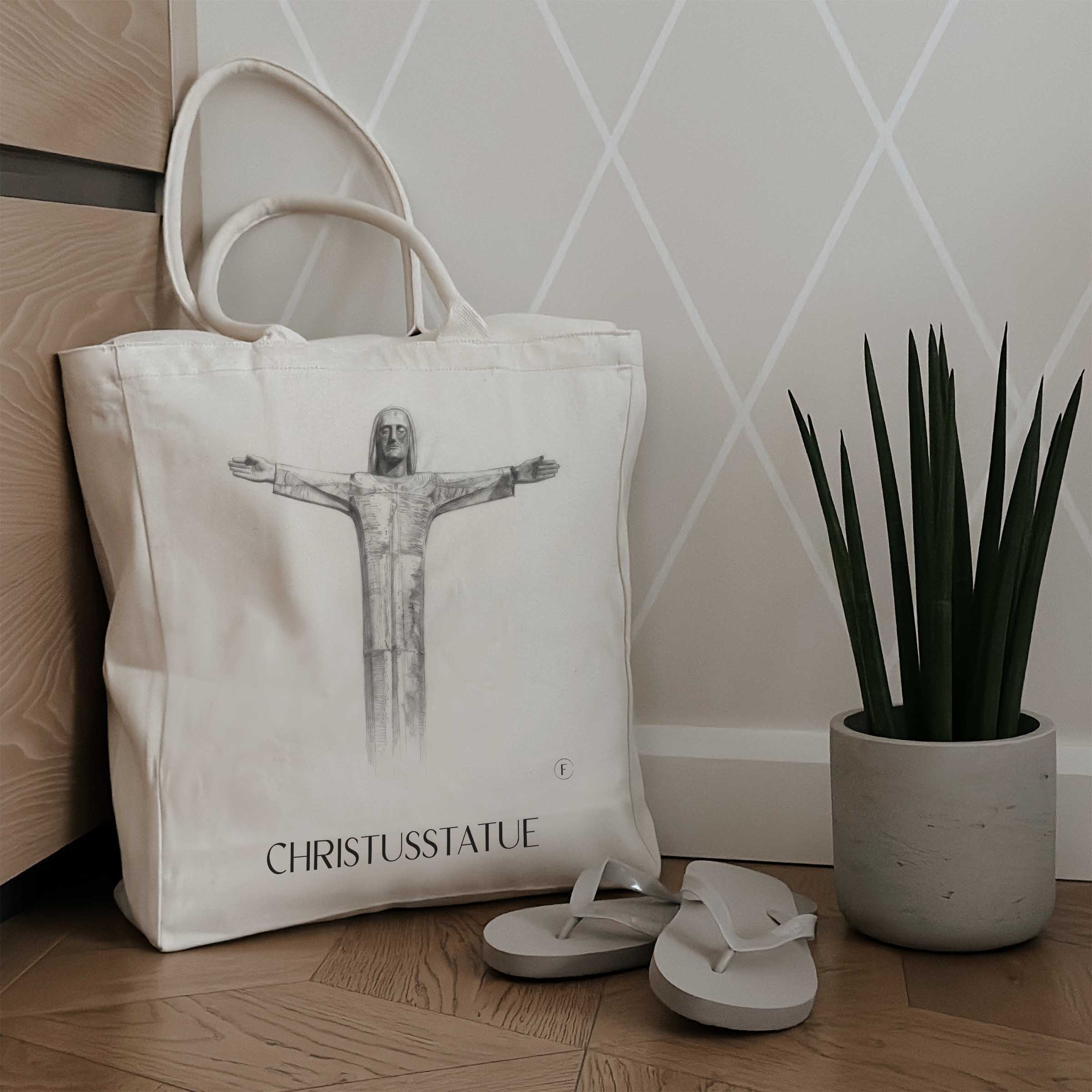 christusstatue-sankt-augustin-deutschland-einkaufstasche-bleistift-zeichnung-drawing