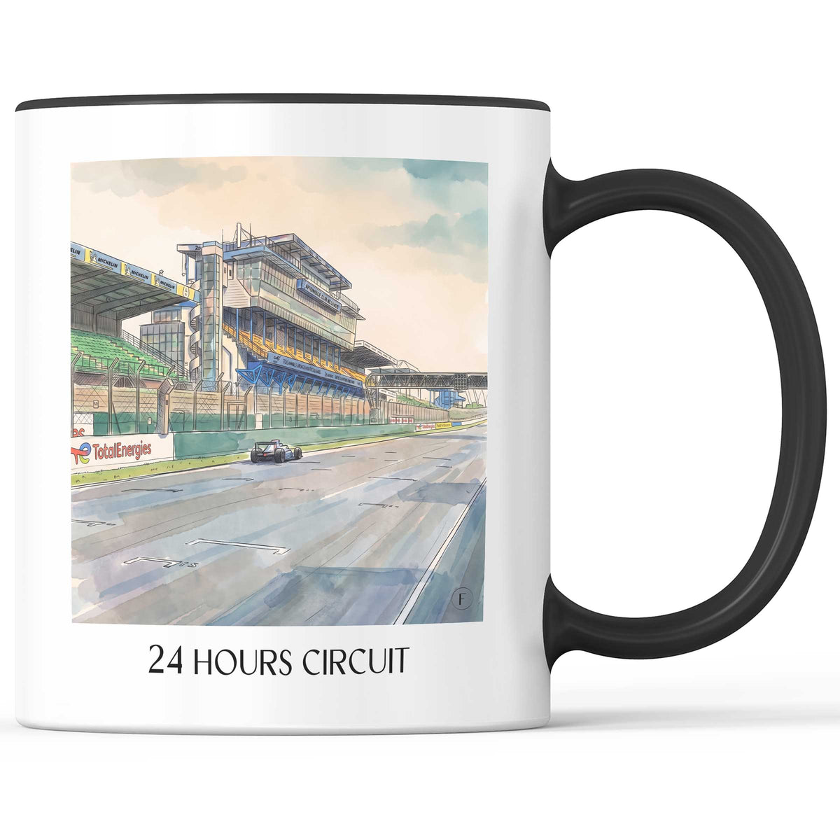 Circuit des 24 Heures Kaffeebecher - Le Mans - Frankreich Becher - Kaffeetasse im Aquarell Stil