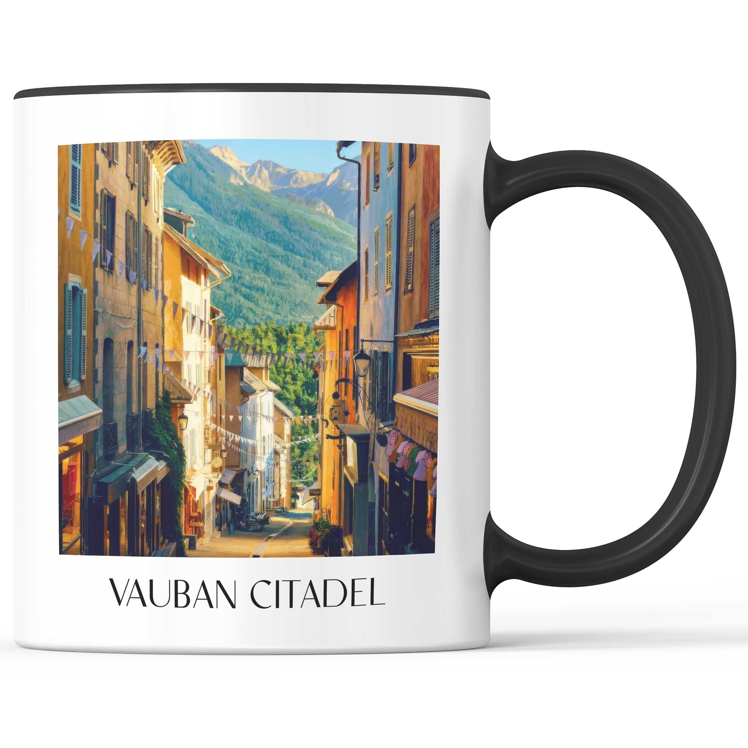 Cité Vauban Kaffeebecher - Briançon - Frankreich Becher - Kaffeetasse im Ölgemälde Stil - favplace