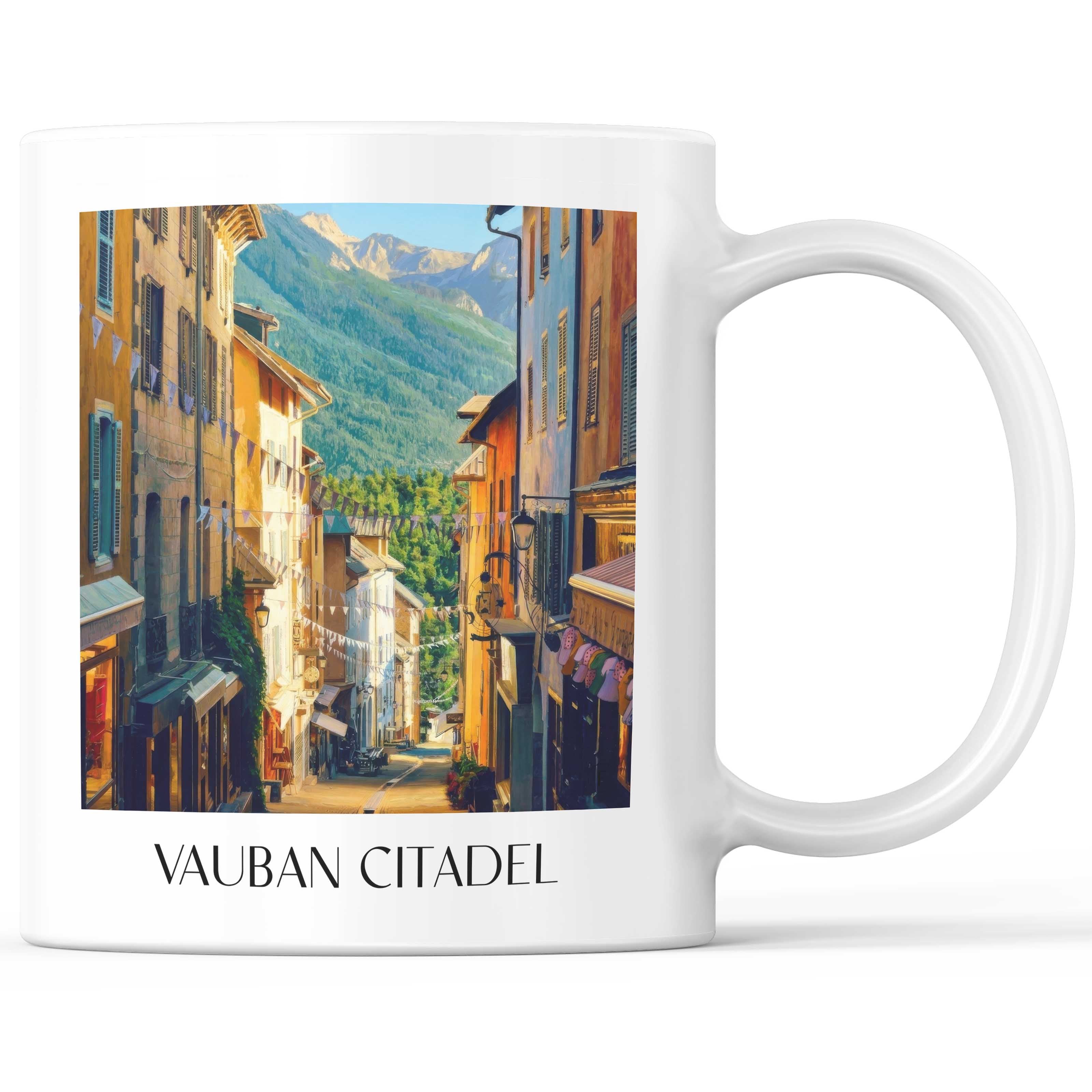 Cité Vauban Kaffeebecher - Briançon - Frankreich Becher - Kaffeetasse im Ölgemälde Stil - favplace