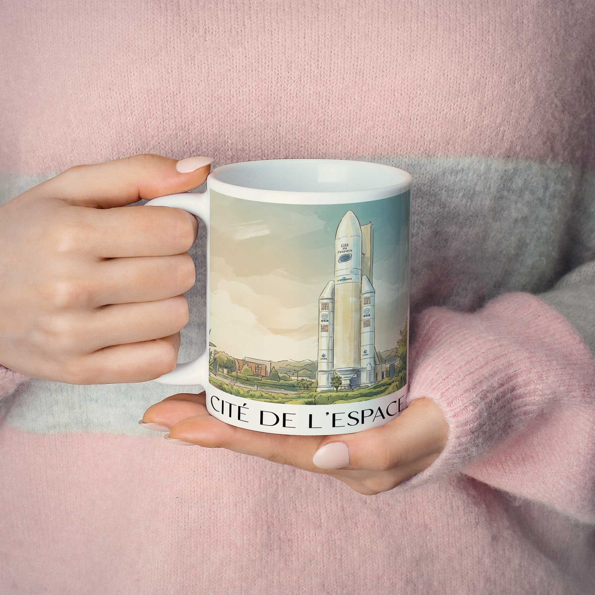 cité-de-l'espace-toulouse-frankreich-kaffeebecher-aquarell