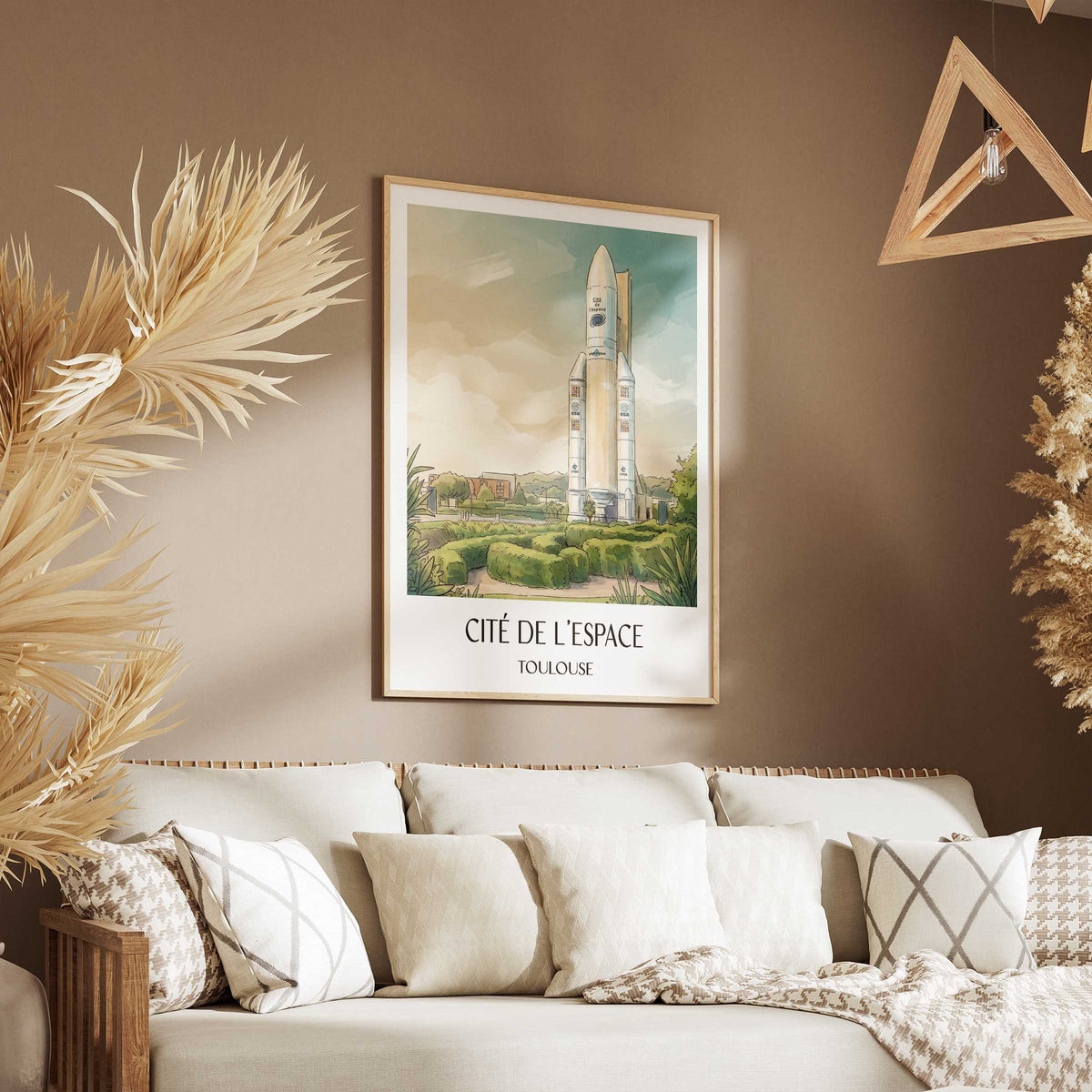 cité-de-l'espace-toulouse-frankreich-poster-aquarell
