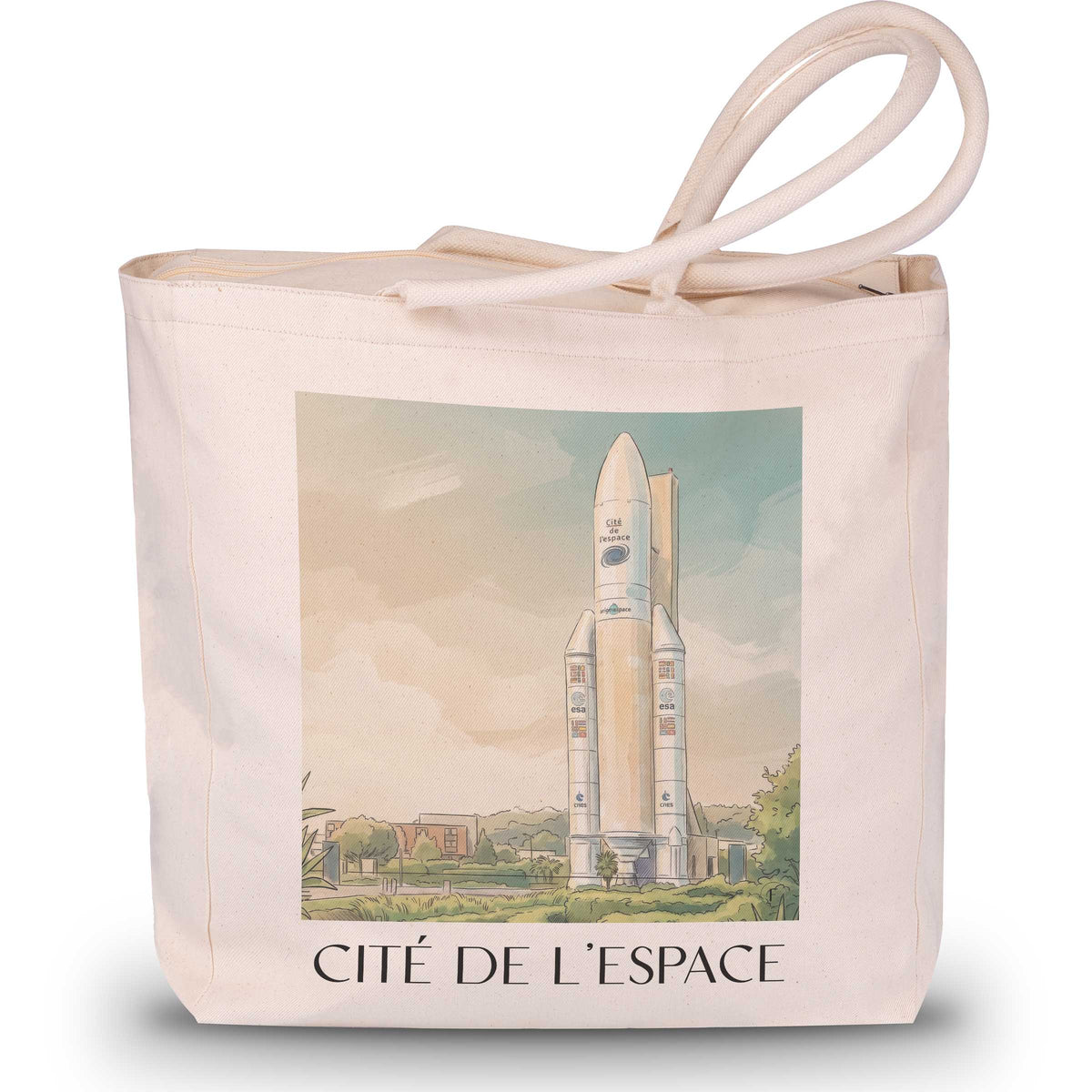 Cité de l'Espace Shopping Tasche - Toulouse - Frankreich Tote Bag - Einkaufstasche im Aquarell Stil - favplace