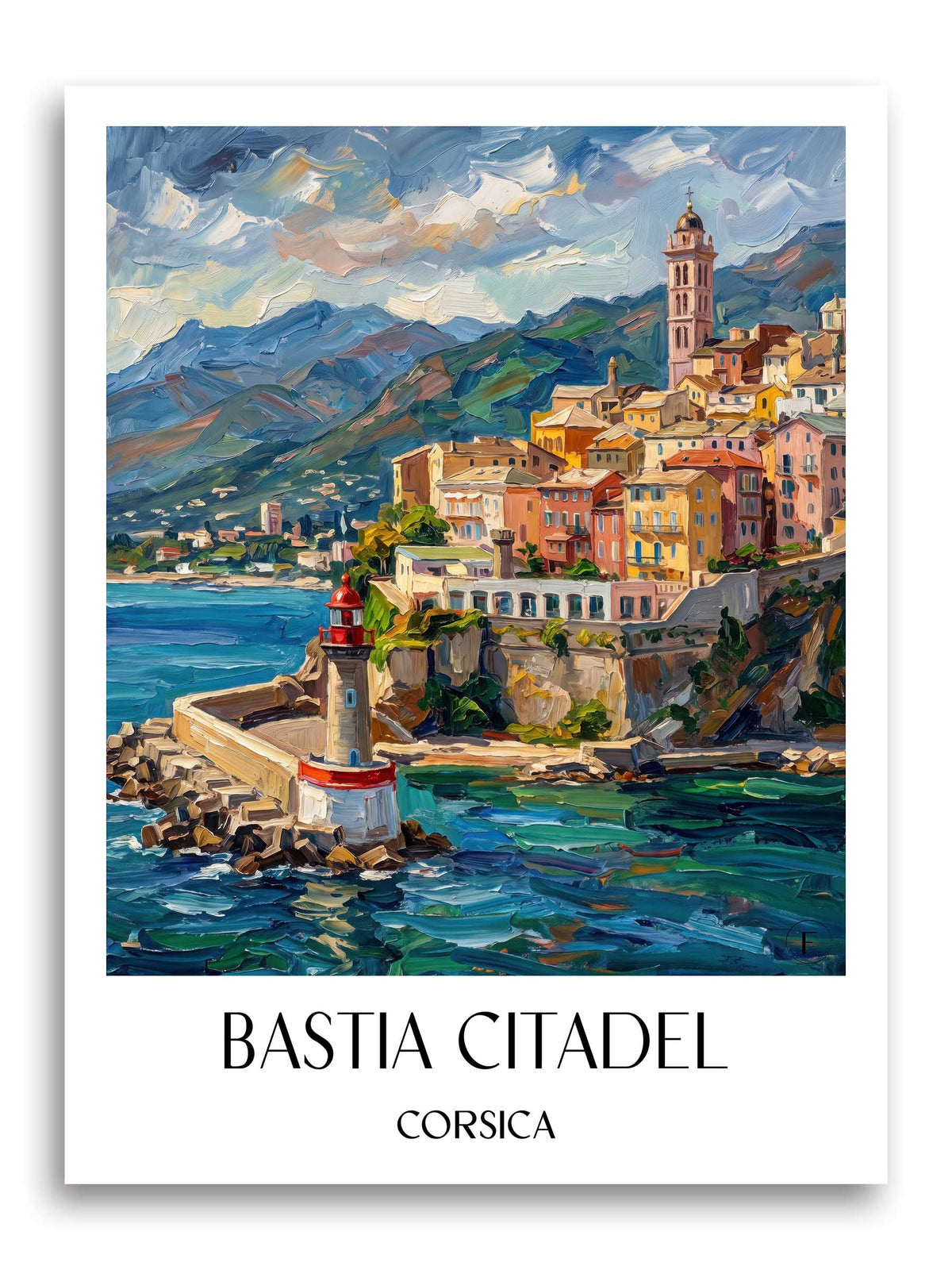 Citadelle de Bastia Poster - Korsika - Frankreich Kunstdruck - Ölgemälde von A4 bis A1 - favplace