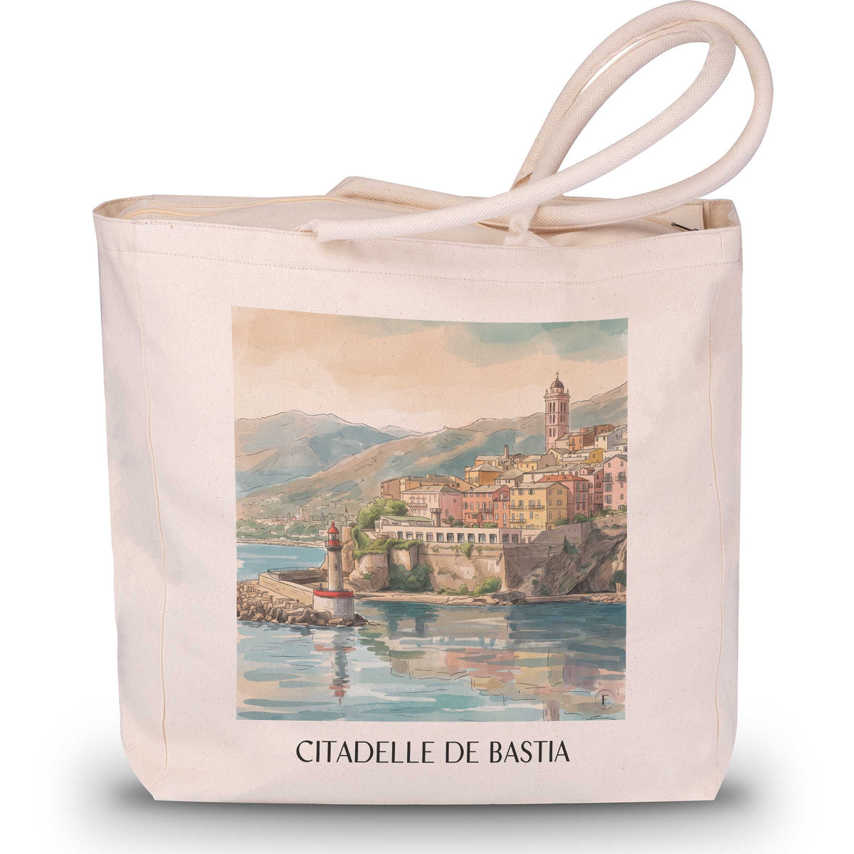 citadelle-de-bastia-korsika-frankreich-einkaufstasche-aquarell