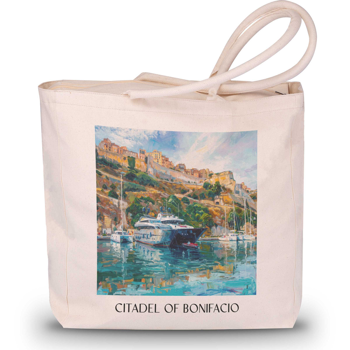Citadelle de Bonifacio Shopping Tasche - Korsika - Frankreich Tote Bag - Einkaufstasche im Ölgemälde Stil - favplace