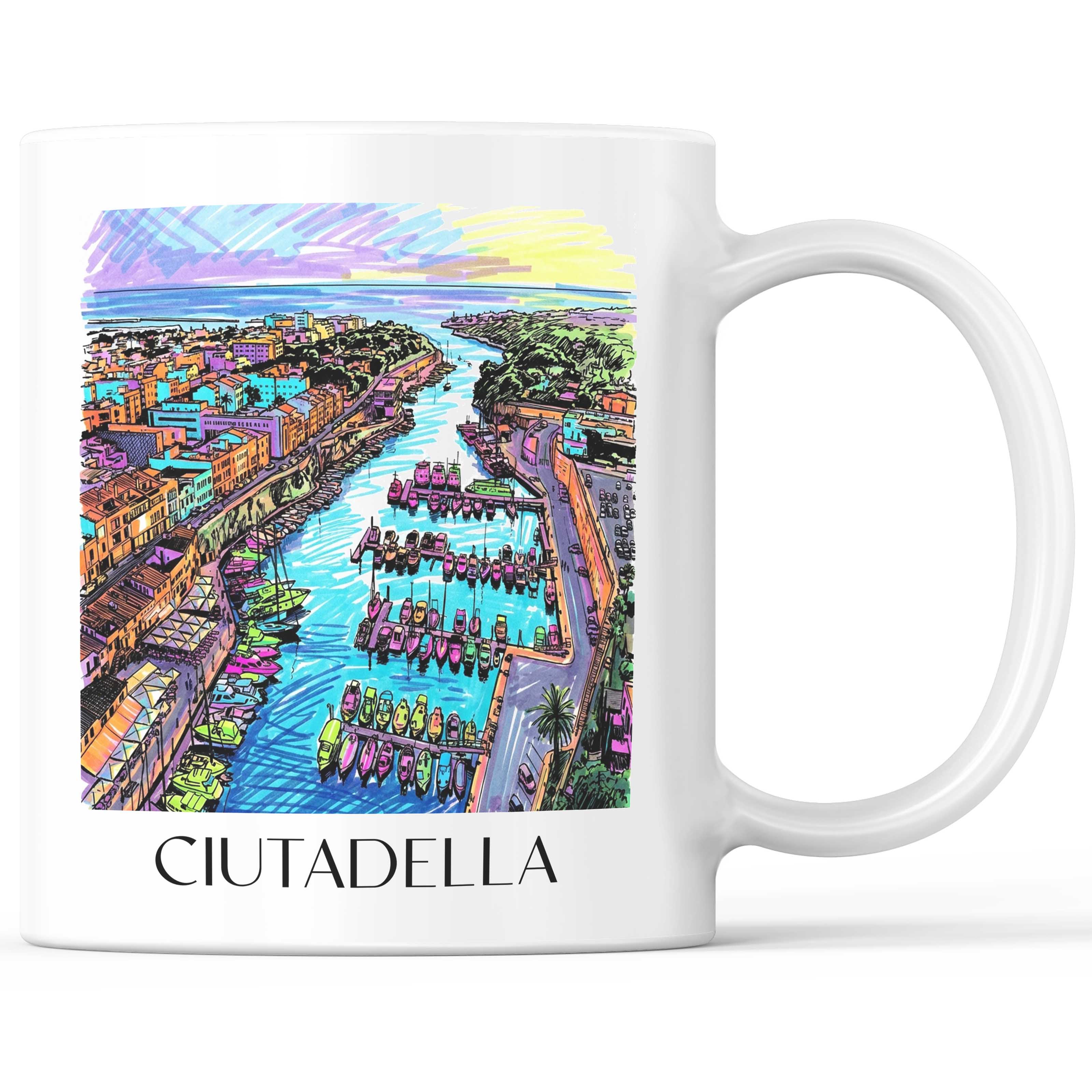 Ciutadella Kaffeebecher - Menorca - Spanien Becher - Kaffeetasse im Tag Graffiti Stil - favplace
