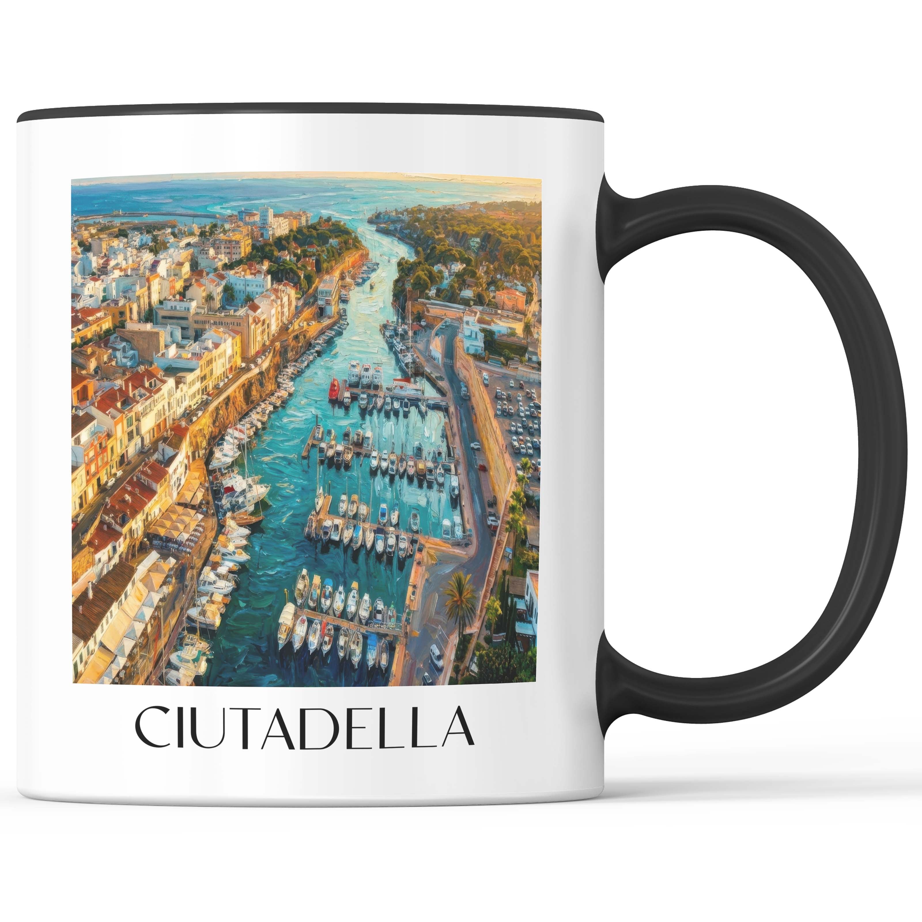 Ciutadella Kaffeebecher - Menorca - Spanien Becher - Kaffeetasse im Ölgemälde Stil - favplace