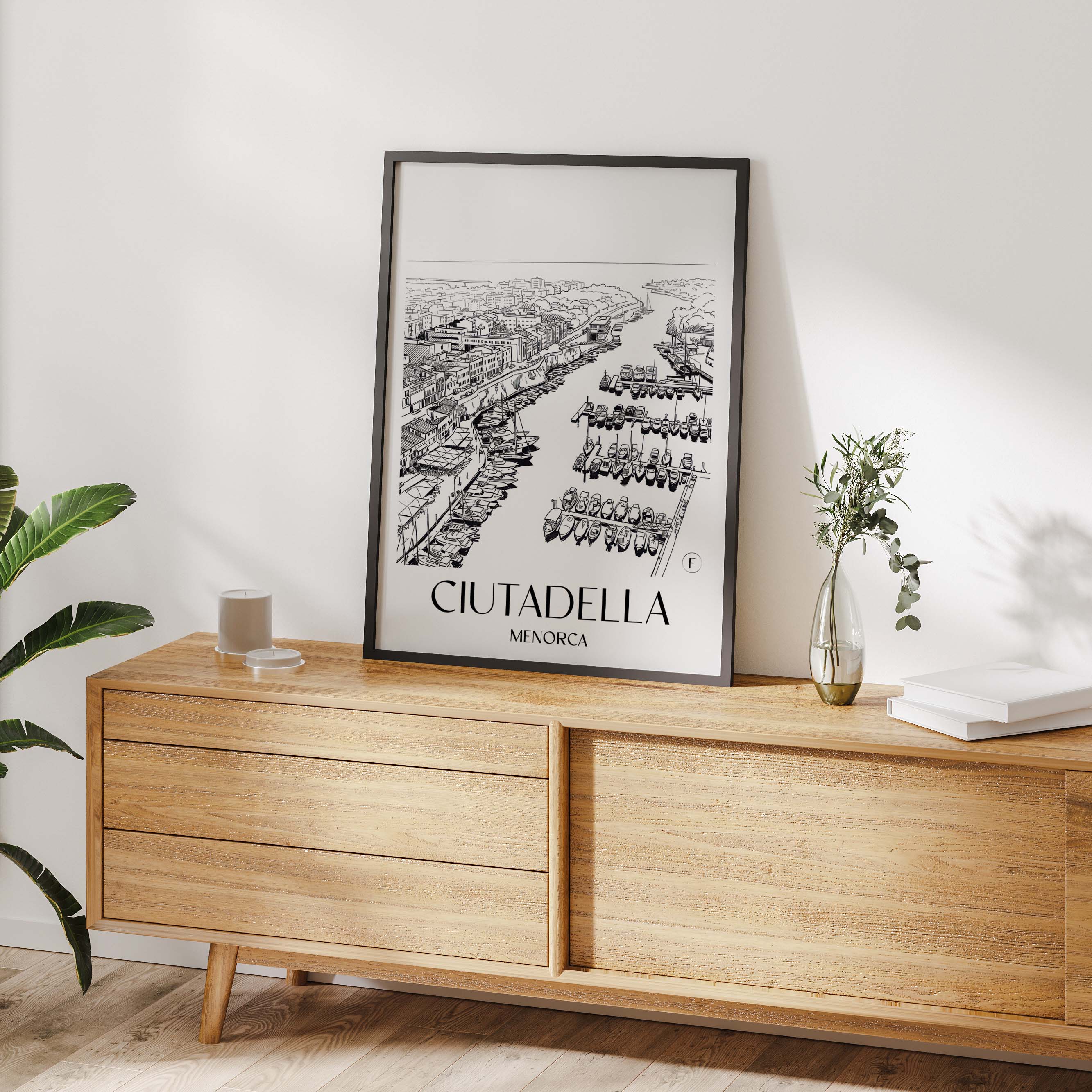 ciutadella-menorca-spanien-poster-skizze