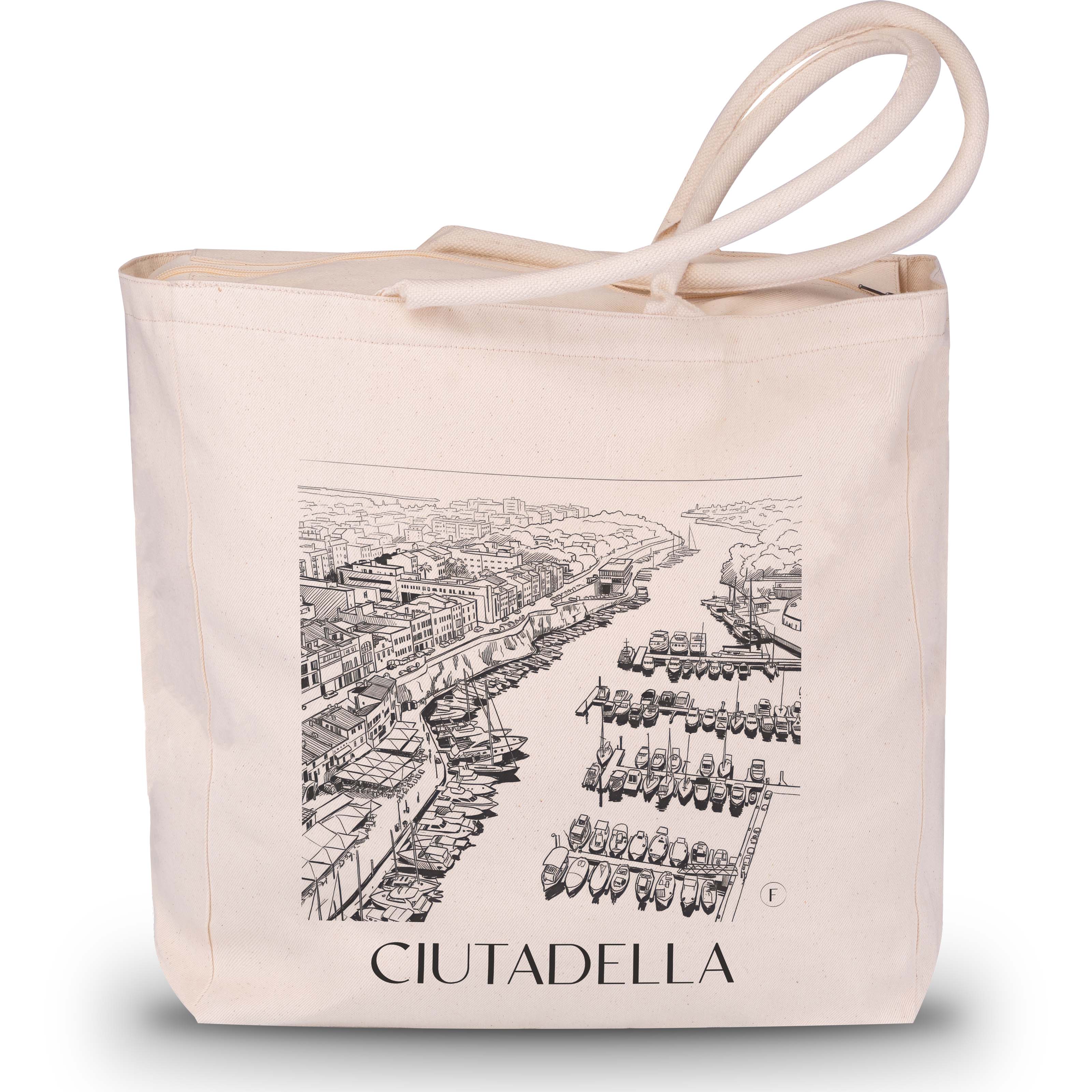 Ciutadella Shopping Tasche - Menorca - Spanien Tote Bag - Einkaufstasche im Skizze Stil - favplace