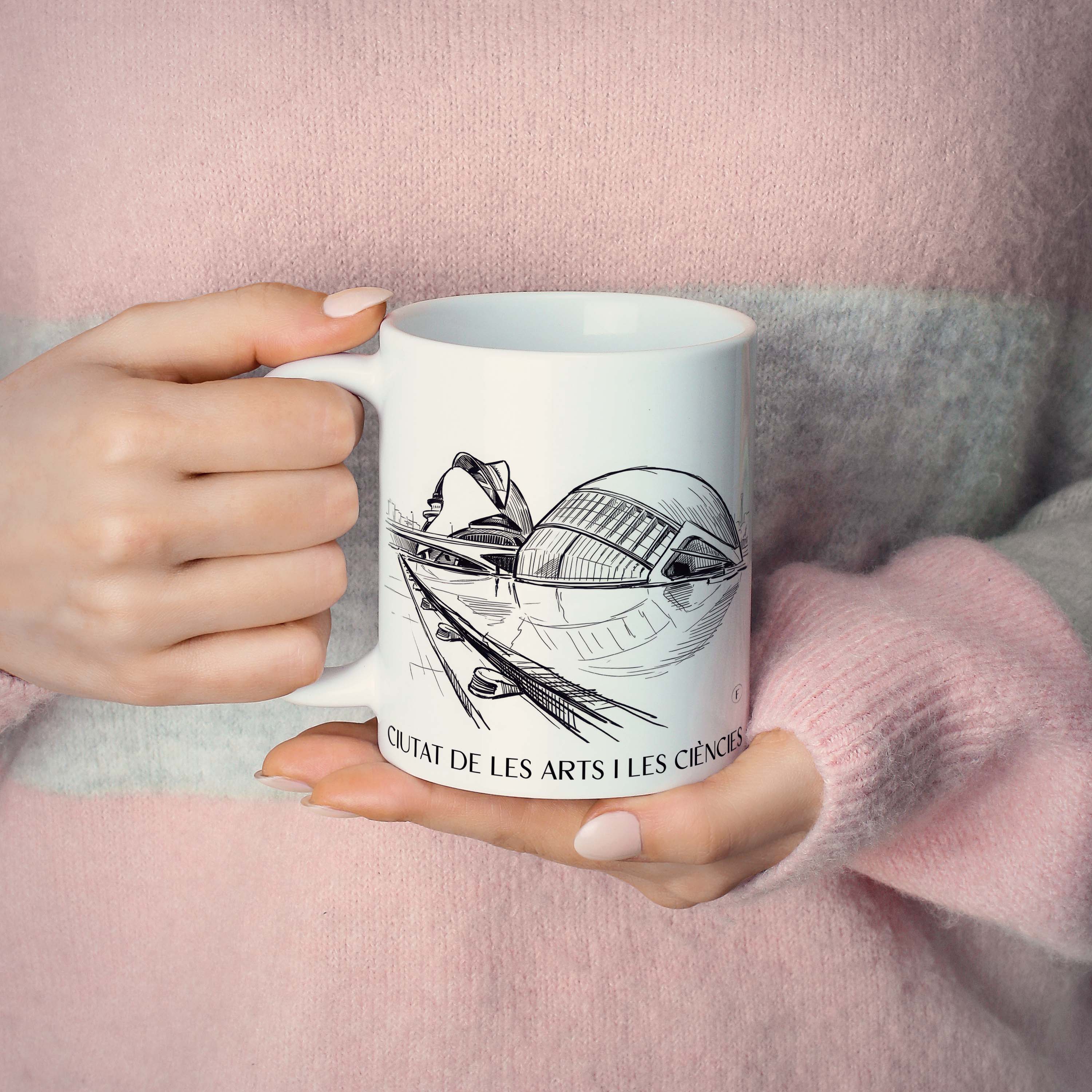 ciutat-de-les-arts-i-les-ciències-valencia-spanien-kaffeebecher-skizze