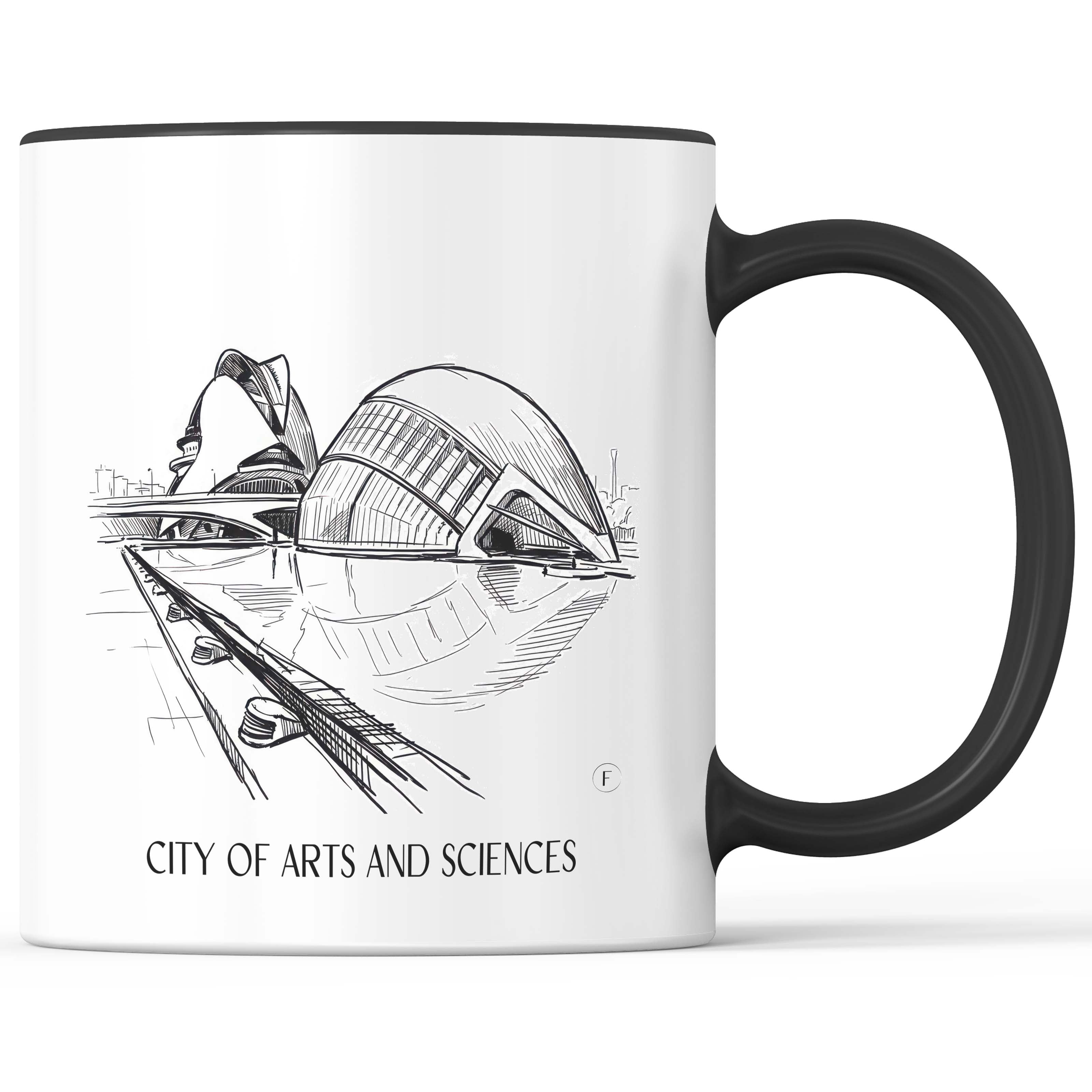 Ciutat de les Arts i les Ciències Kaffeebecher - Valencia - Spanien Becher - Kaffeetasse im Skizze Stil - favplace