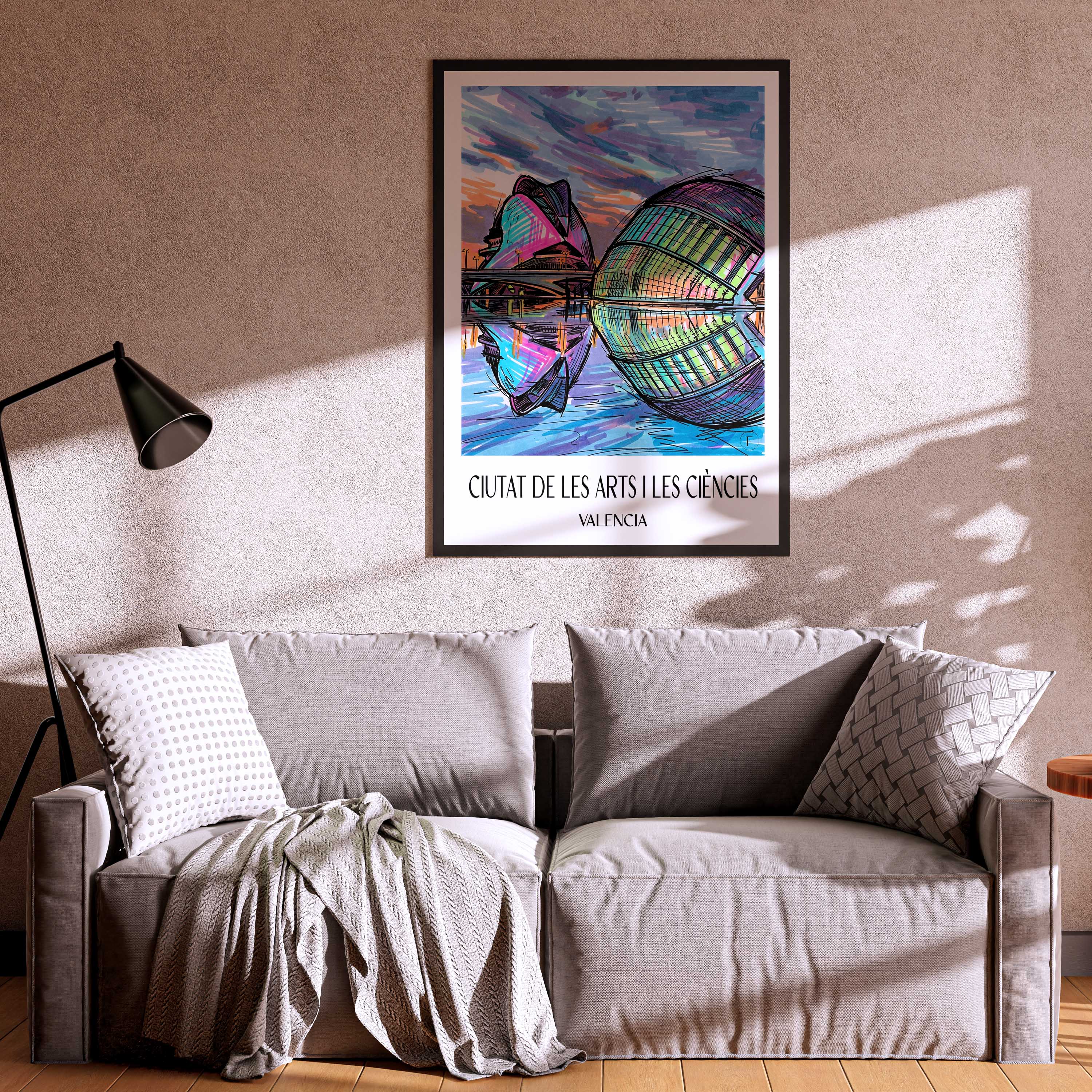 ciutat-de-les-arts-i-les-ciències-valencia-spanien-poster-graffiti