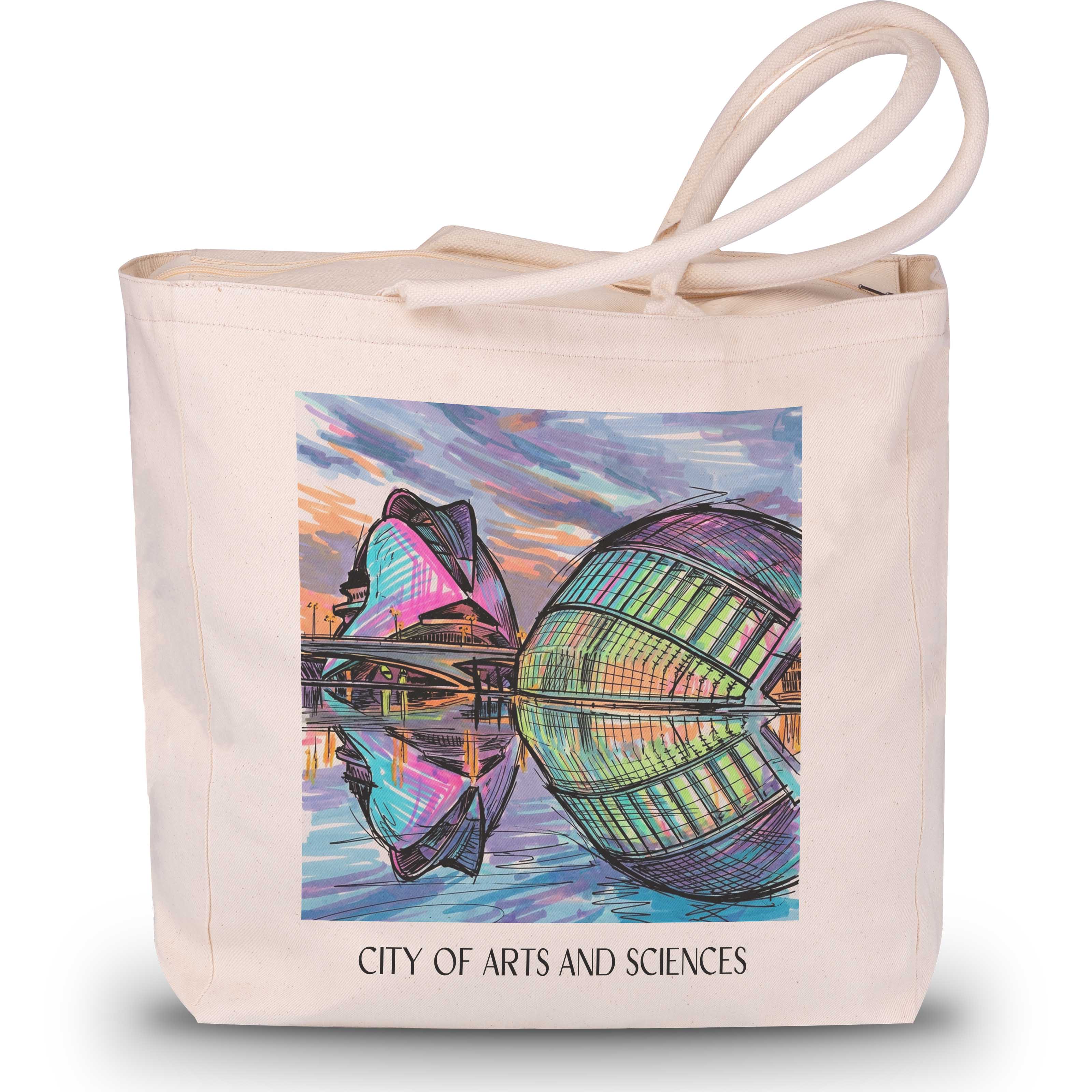 Ciutat de les Arts i les Ciències Shopping Tasche - Valencia - Spanien Tote Bag - Einkaufstasche im Tag Graffiti Stil - favplace